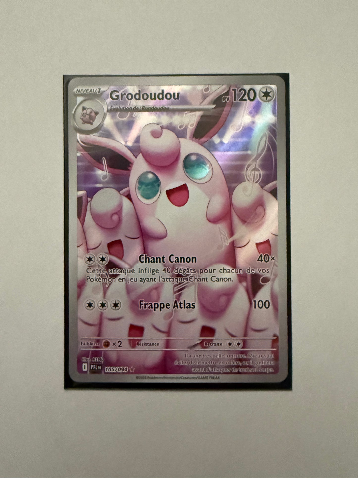 Carte Pokémon AR Grodoudou (Me2 105) Mint Française + 1 carte mystère
