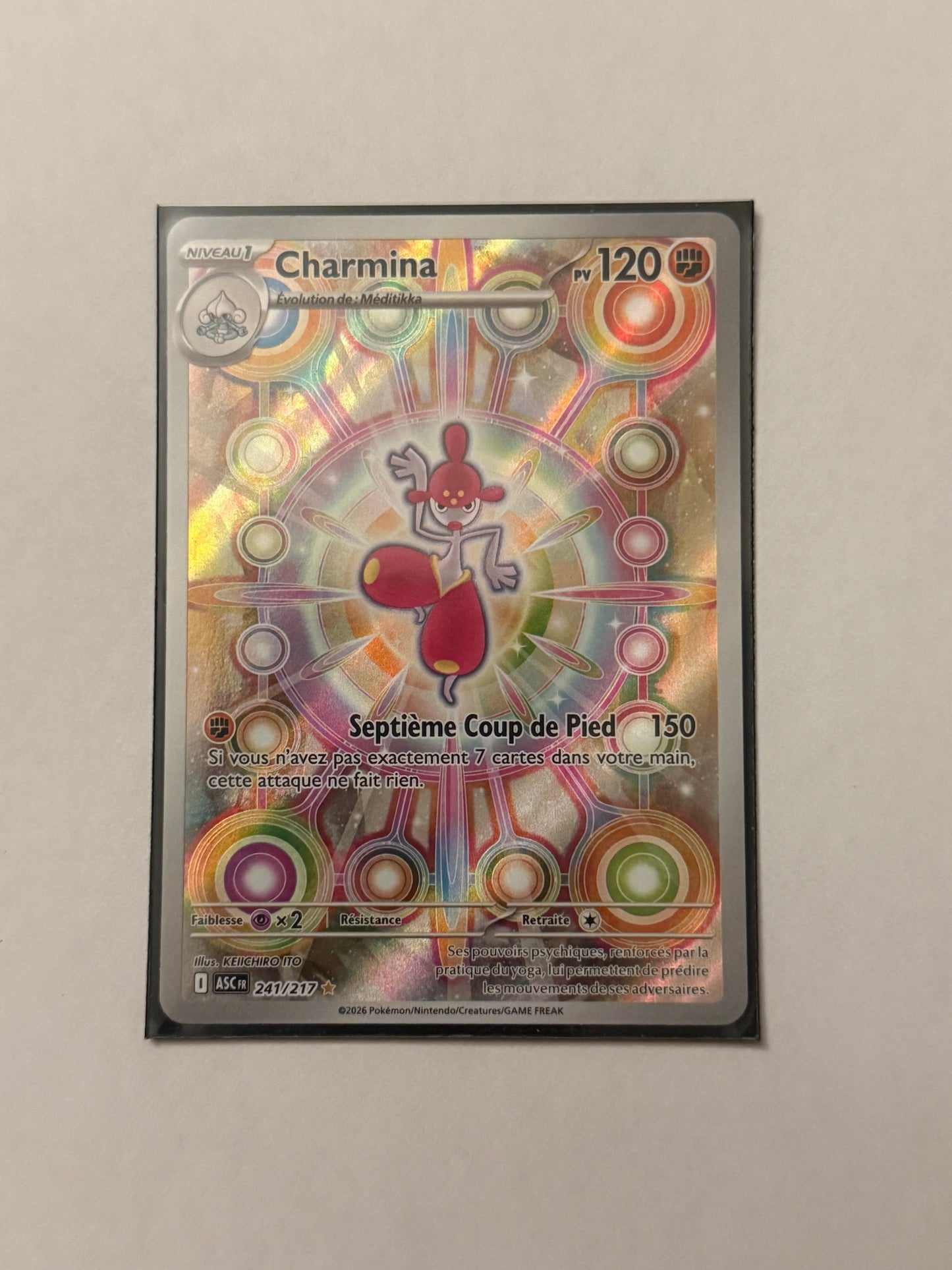 Carte Pokémon AR Charmina (Me2.5 219) Mint Française + 1 carte mystère