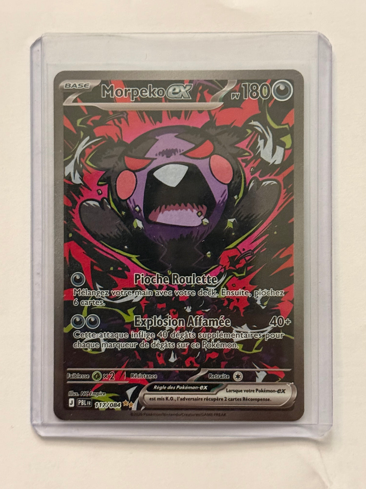 Carte Pokémon ALT Morpeko (M5 117) Mint Française + 1 carte mystère