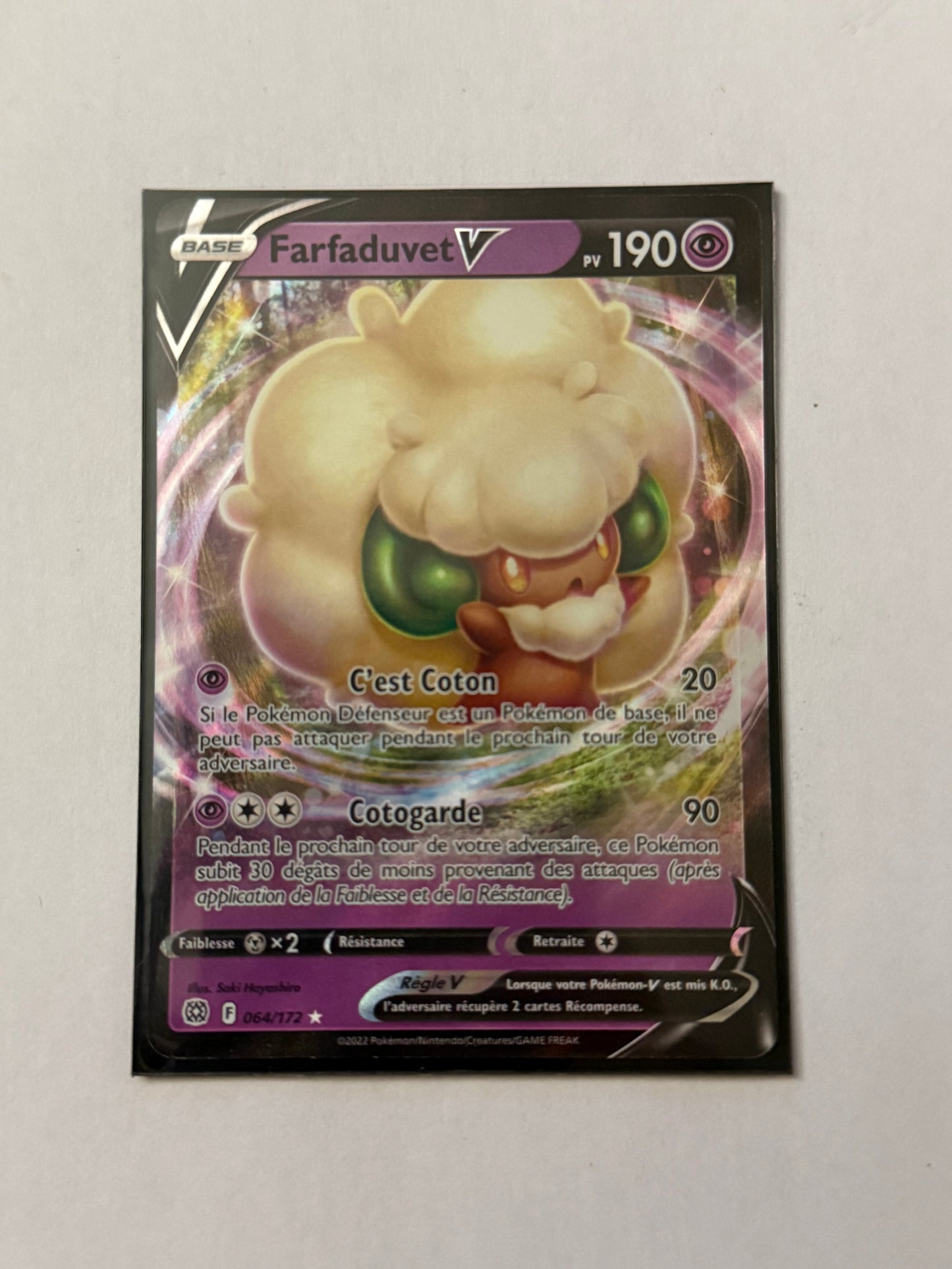 Carte Pokémon Farfaduvet V (EB9 064) Mint Française + 1 carte mystère