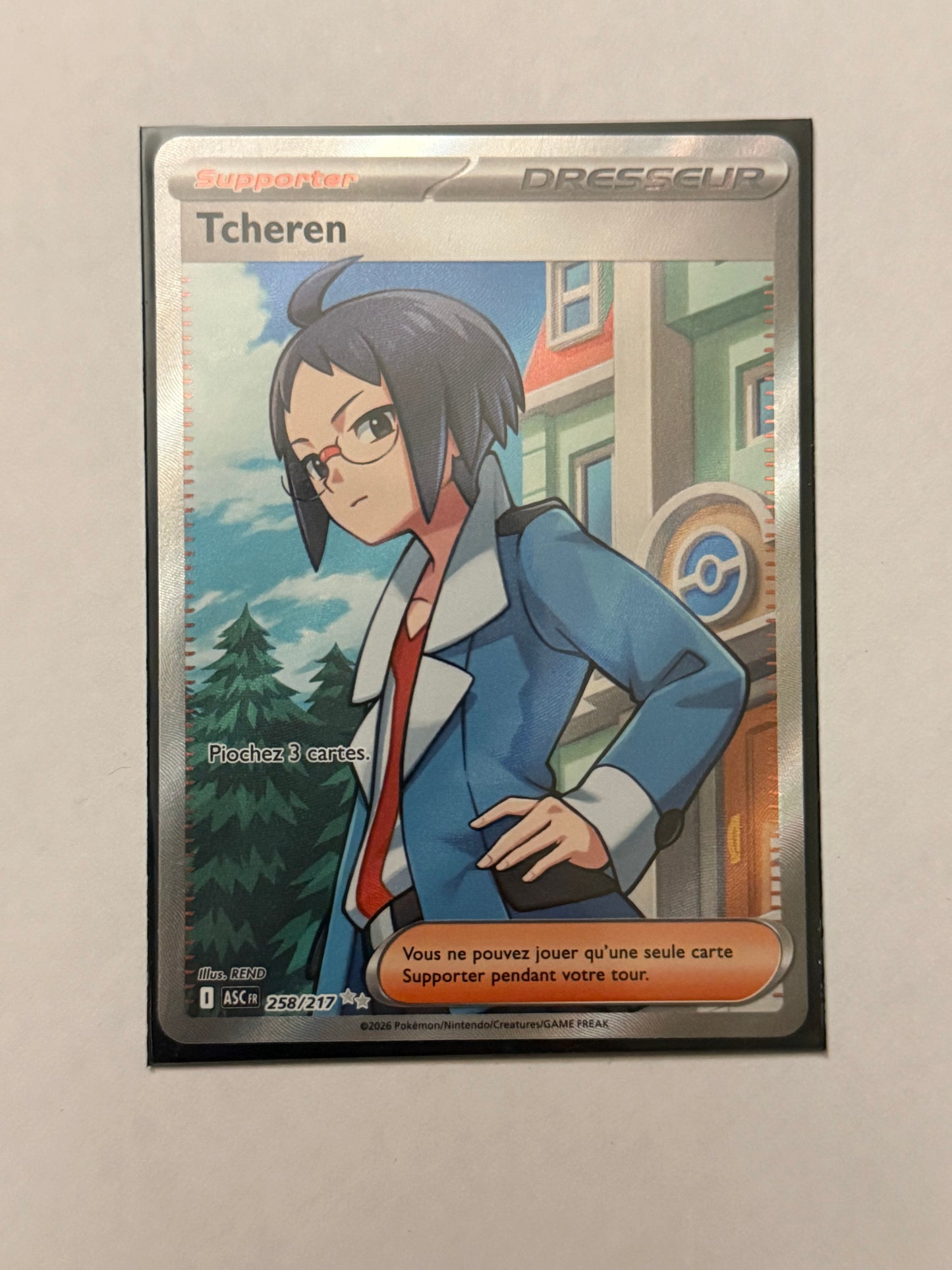 Carte Pokémon FA Tcheren (Me2.5 258) Mint Française + 1 carte mystère