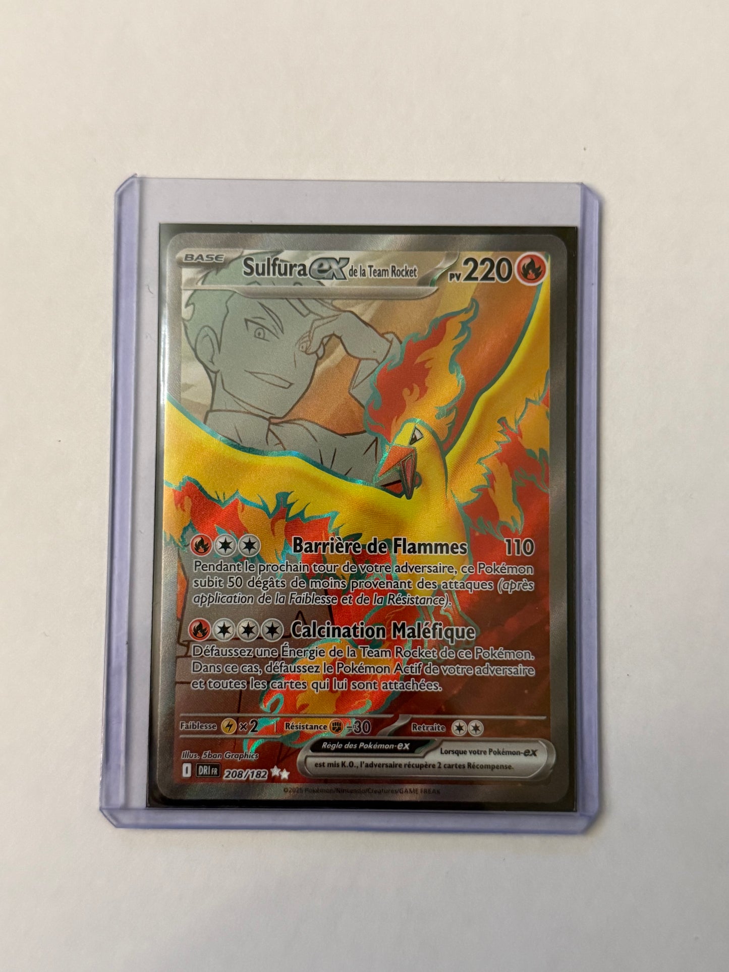 Carte Pokémon FA Sulfura ex (EV10 208) Mint Française + 1 carte mystère