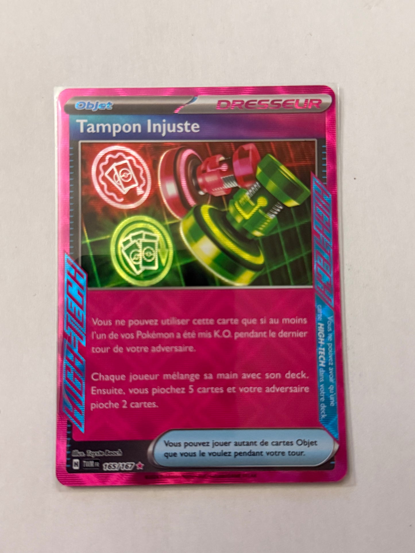 Carte Pokémon Ace Tampon Injuste (Ev6 165) Mint Française + 1 carte mystère