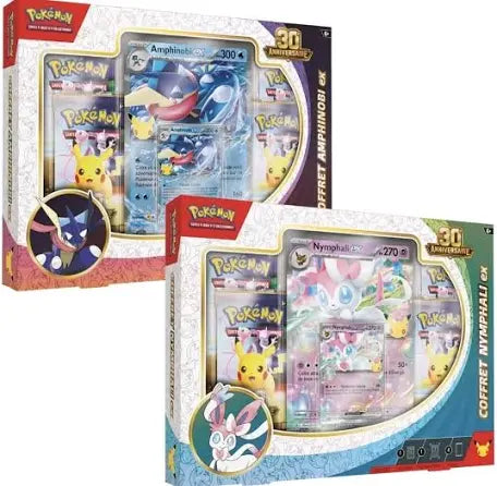 Coffret Pokemon Nymphali & Amphinobi 30 Ans Celebration Scellé Français + 1 carte mystère offerte