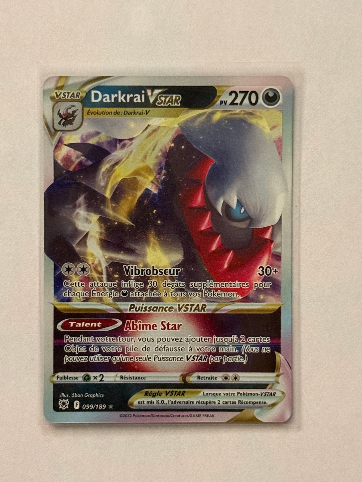 Carte Pokémon Darkrai Vstar (Eb10 099) Mint Française + 1 carte mystère