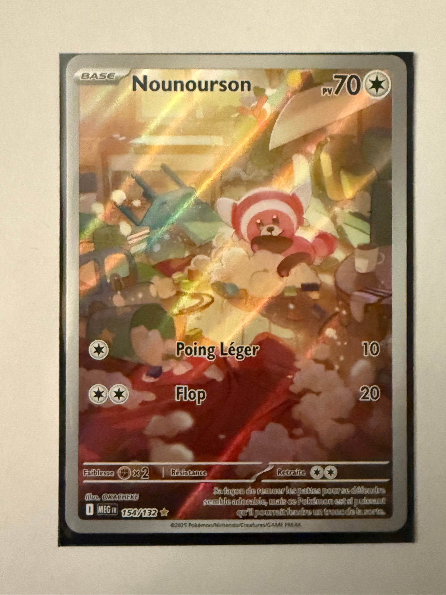 Carte Pokémon AR Nounourson (Me1 154) Mint Française + 1 carte mystère