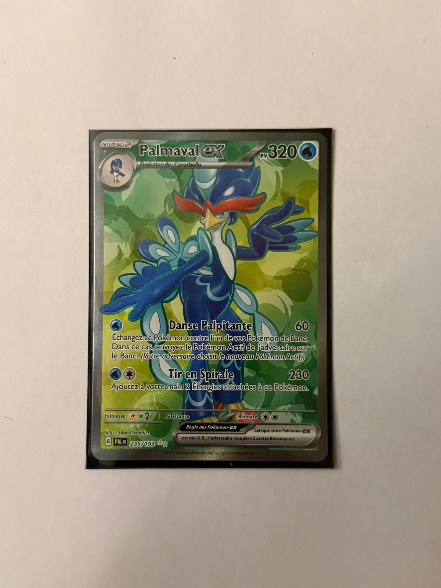 Carte Pokémon FA Palmaval ex (EV2 235) Mint Française + 1 carte mystère