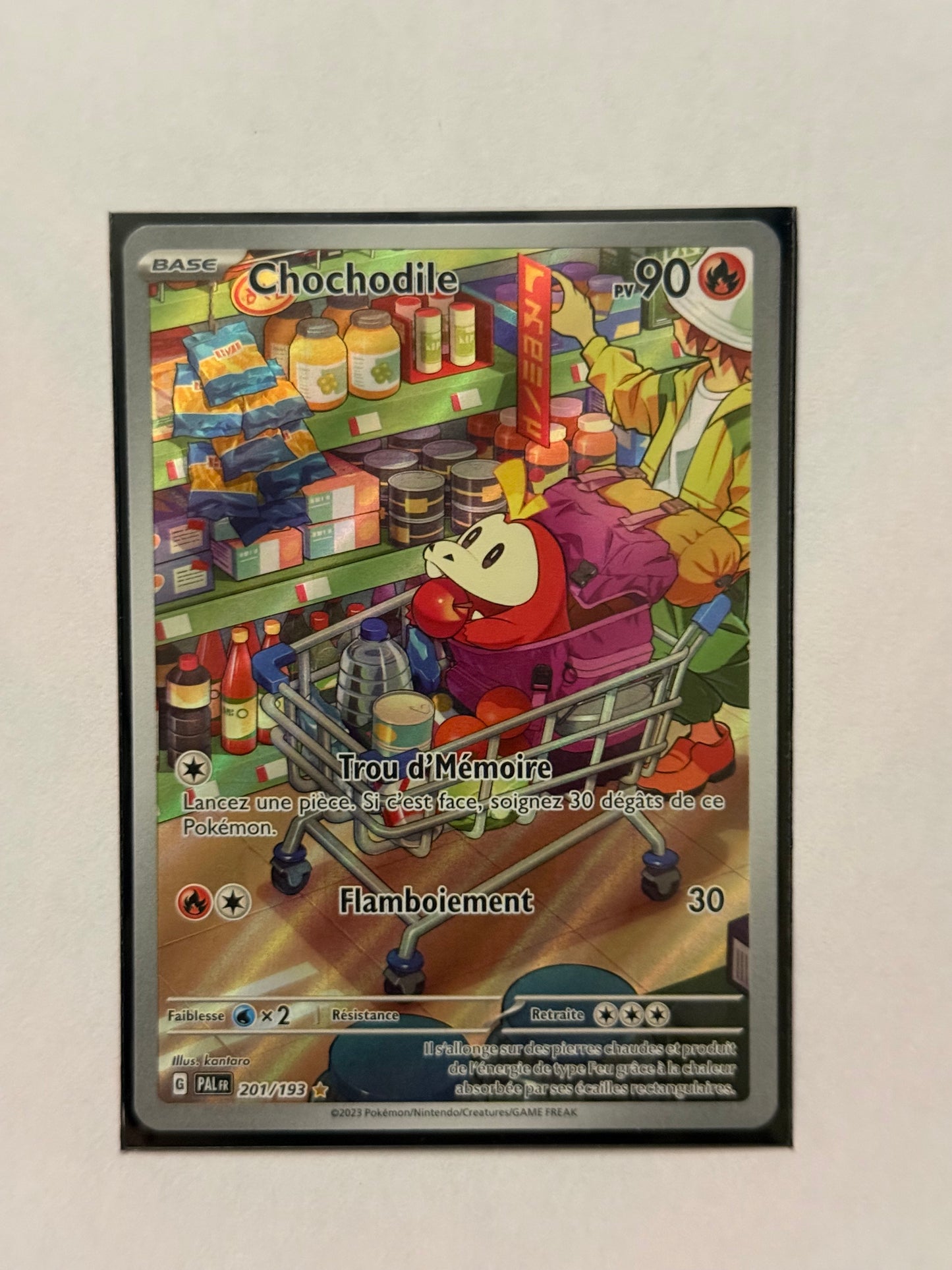 Carte Pokémon AR Chochodile (Ev2 201) Mint Française + 1 carte mystère