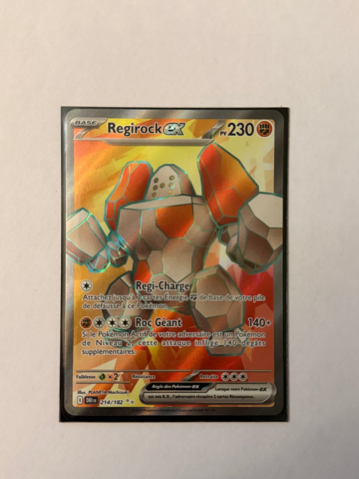 Carte Pokémon FA Regirock ex (EV10 214) Mint Française + 1 carte mystère