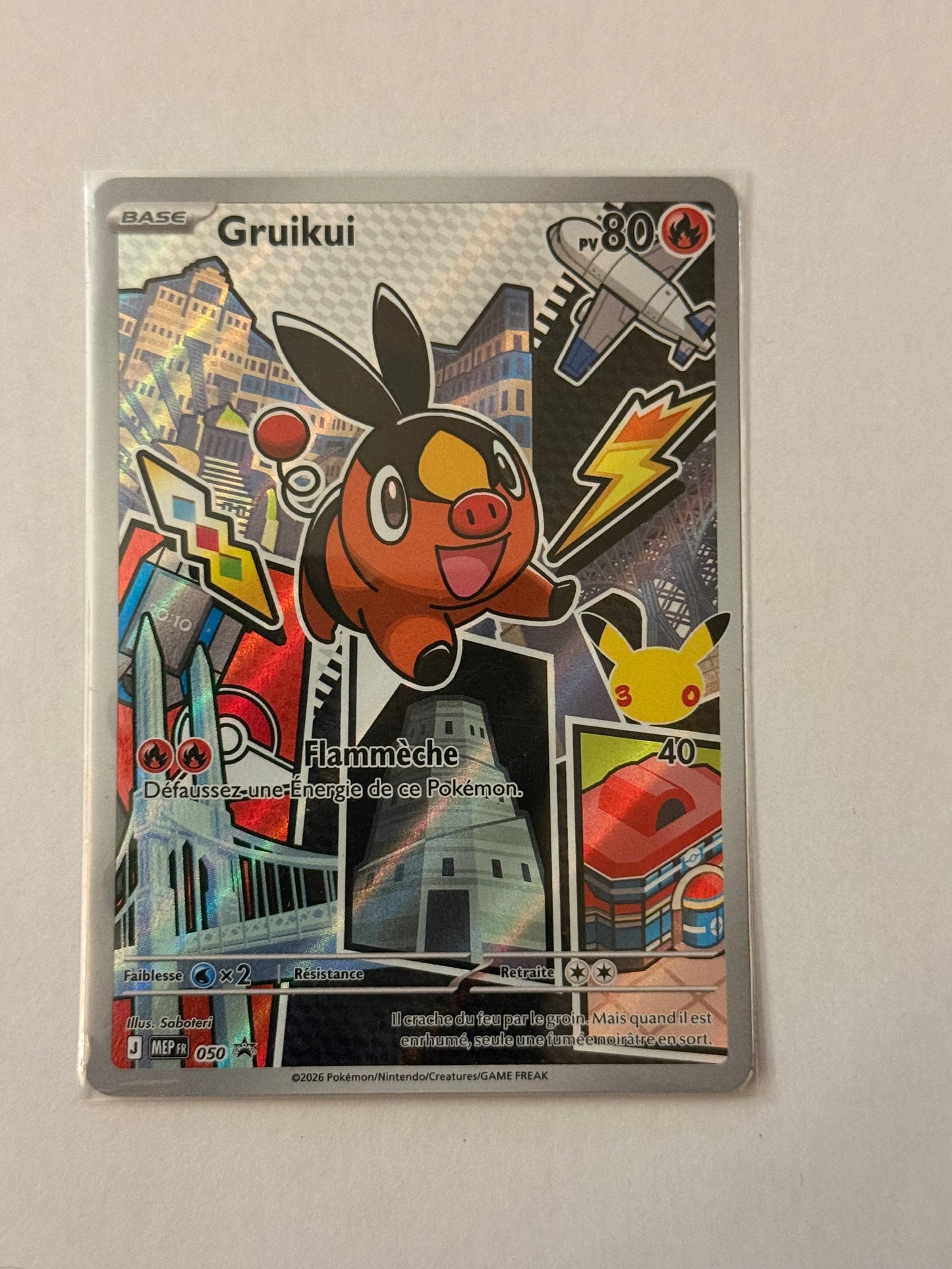 Carte Pokemon Promo Gruikui (30ans 050) Mint Française + 1 carte mystère offerte