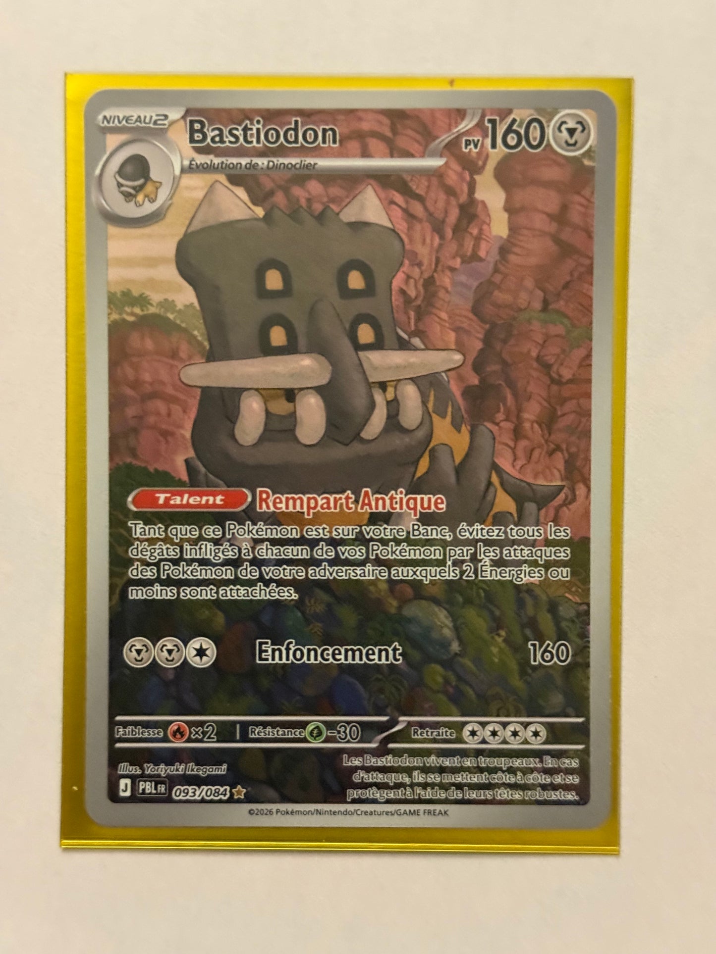 Carte Pokémon AR Bastodion (M5 093) Mint Française + 1 carte mystère
