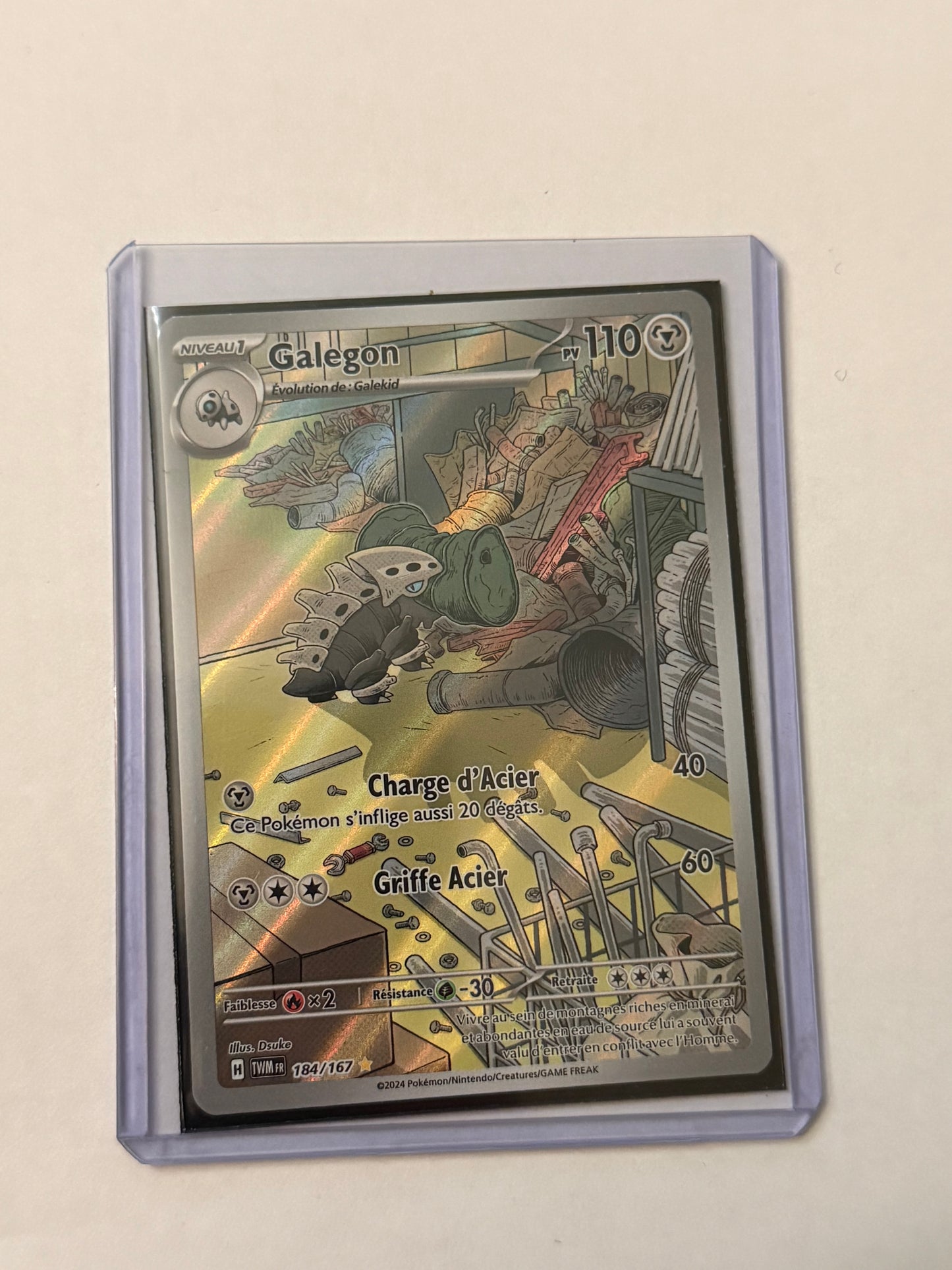 Carte Pokémon AR Galegon (Ev6 184) Mint Française + 1 carte mystère