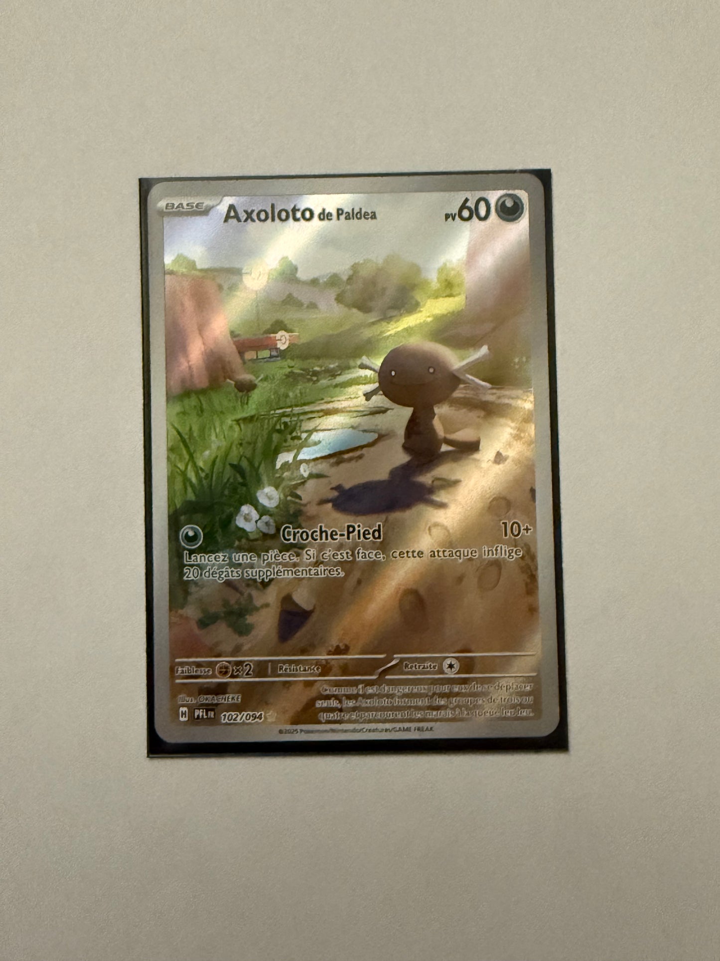 Carte Pokémon AR Axoloto (Me2 102) Mint Française + 1 carte mystère