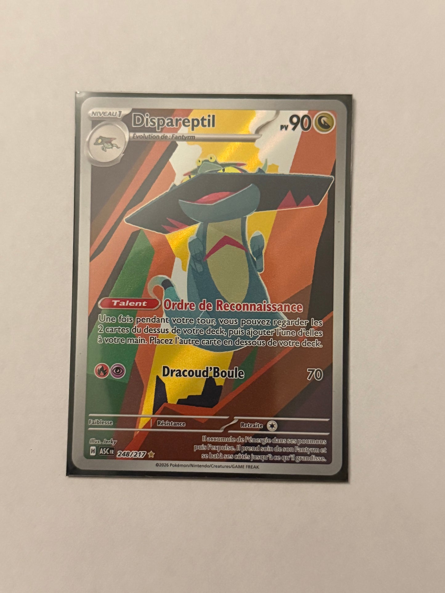 Carte Pokémon AR Dispareptil (Me2.5 248) Mint Française + 1 carte mystère