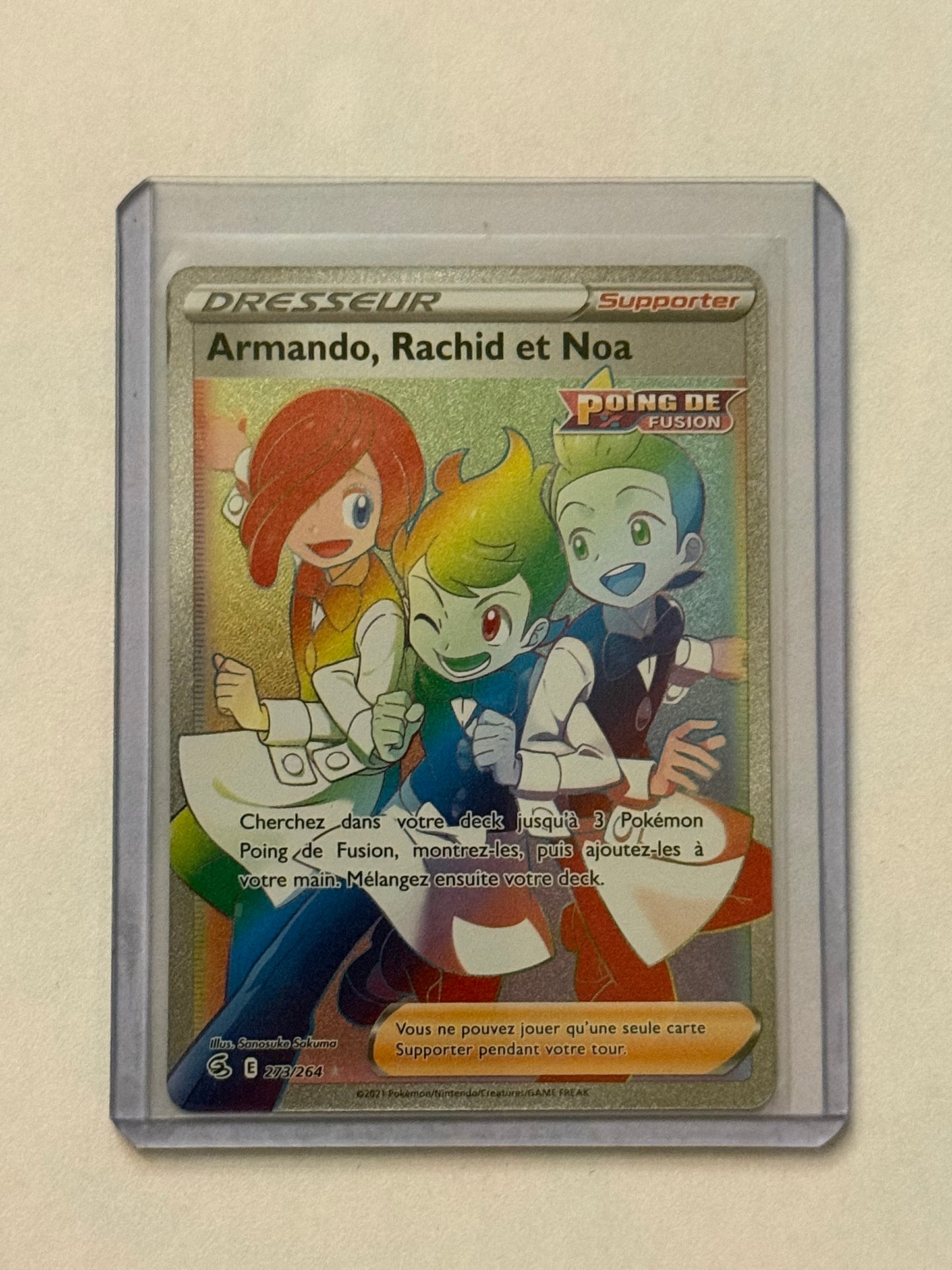 Carte Pokémon FA Armando Rachid & Noa Arc en ciel (Eb8 273) Mint Française + 1 carte mystère