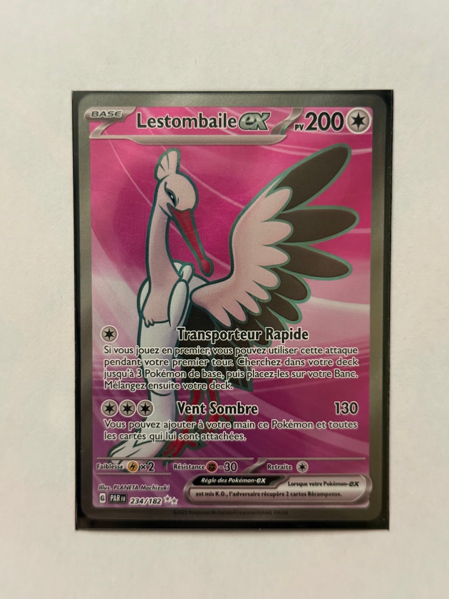 Carte Pokémon FA Lestombaile ex (Ev4 234) Mint Française + 1 carte mystère
