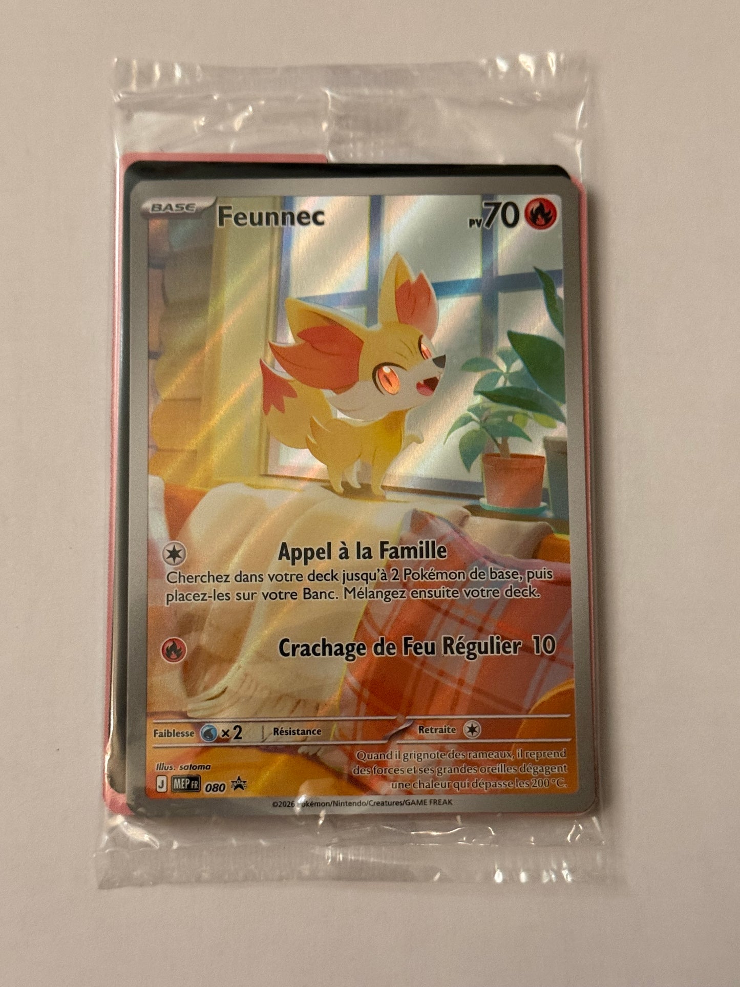 Carte Pokemon Promo Feunnec (080) Scellée Française + 1 carte mystère offerte