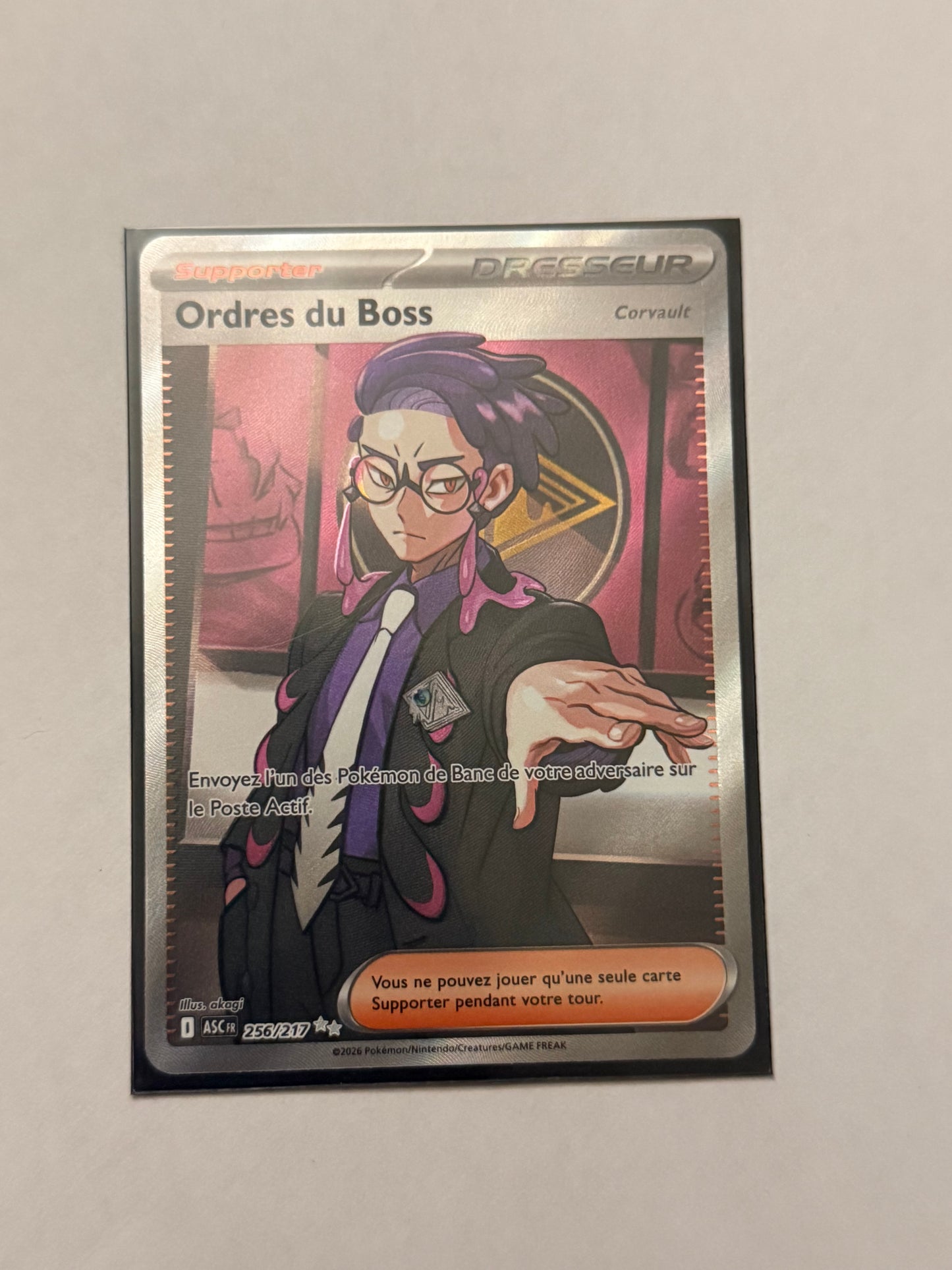 Carte Pokémon FA Ordre du Boss (Me2.5 256) Mint Française + 1 carte mystère