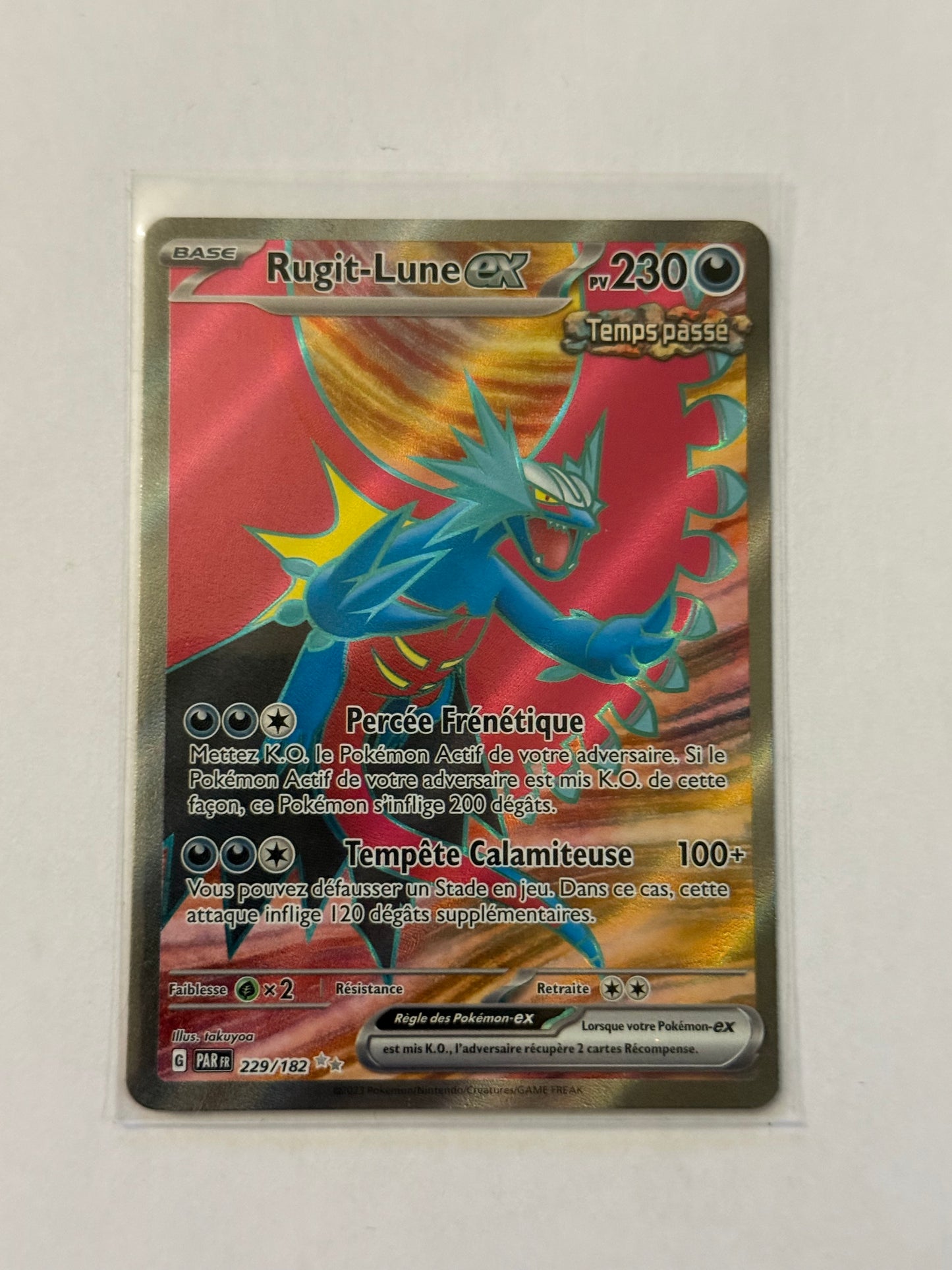 Carte Pokémon FA Rugit Lune ex (Ev4 229) Mint Française + 1 carte mystère