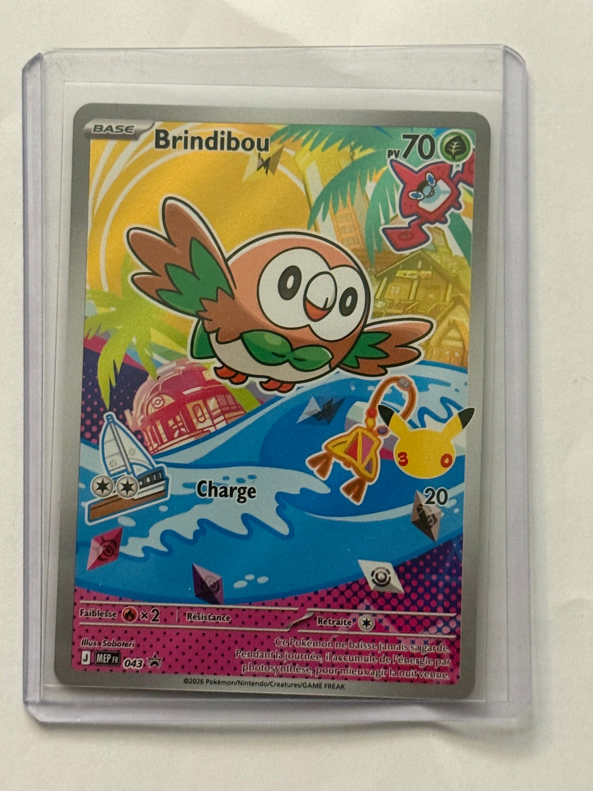Carte Pokémon Promo Brindibou (30ans 043) Mint Française + 1 carte mystère