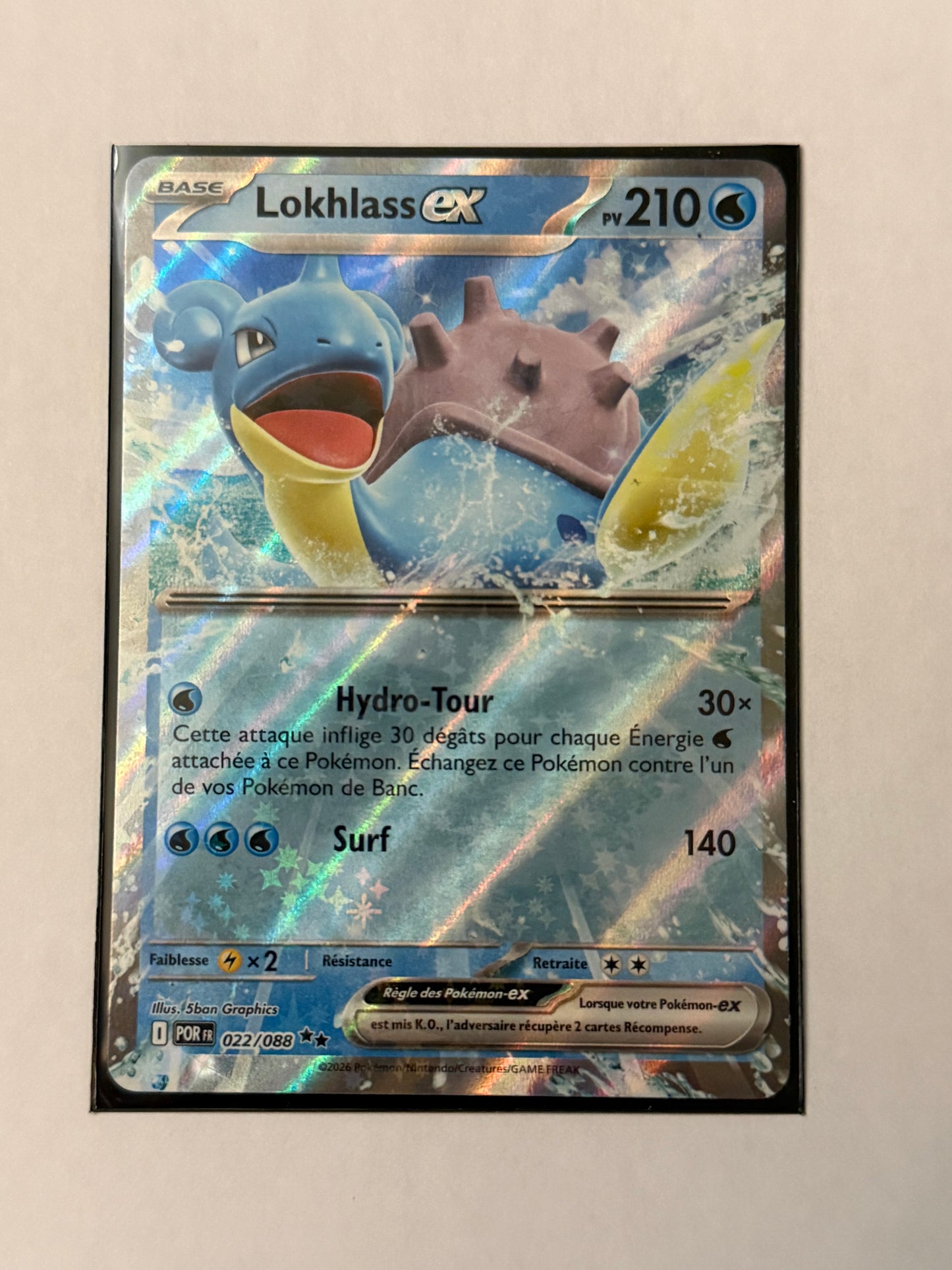 Carte Pokemon Lokhlass ex (M3 022) Mint Française + 1 carte mystère