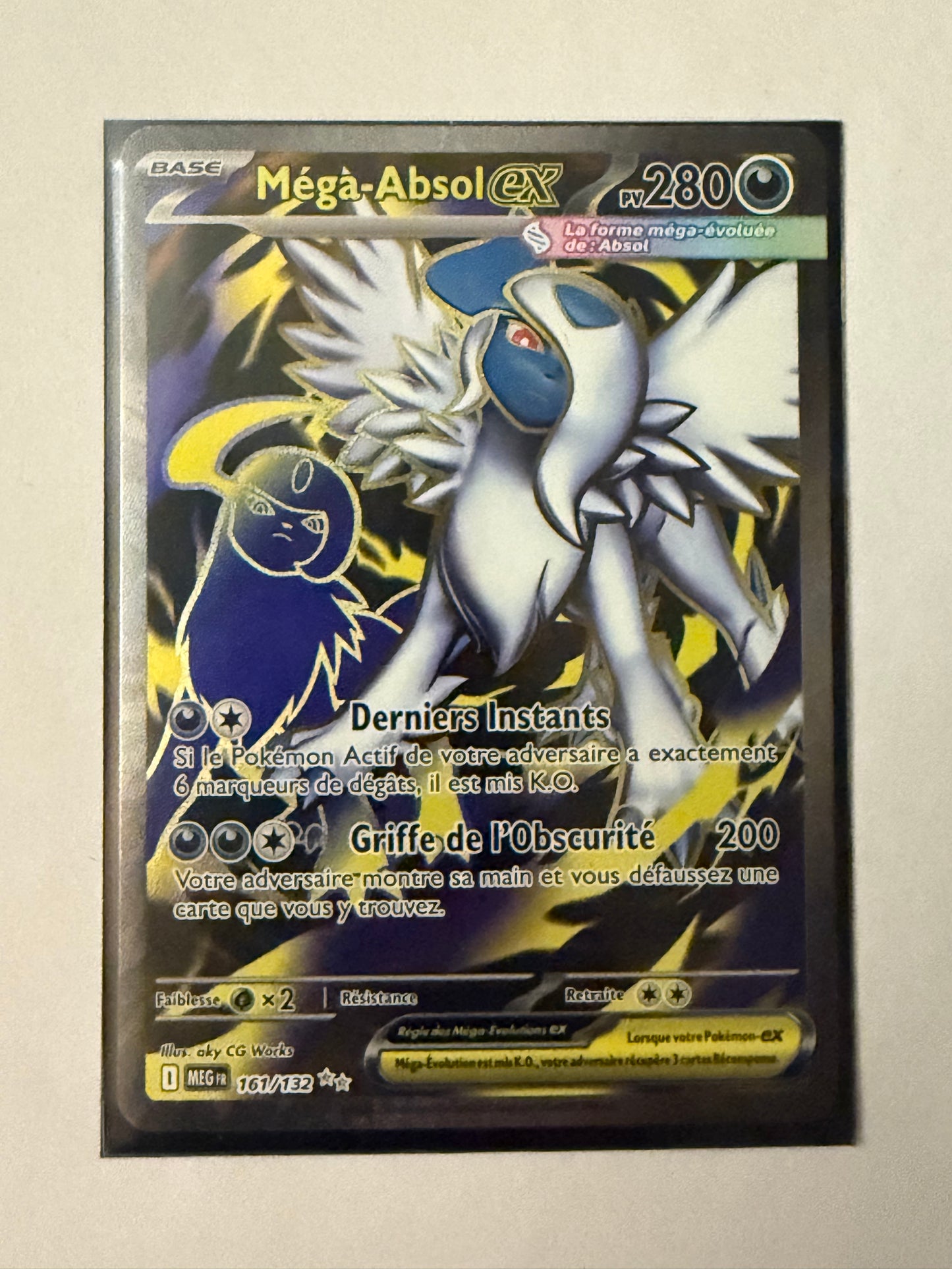 Carte Pokémon FA Mega Absol (Me1 161) Mint Française + 1 carte mystère