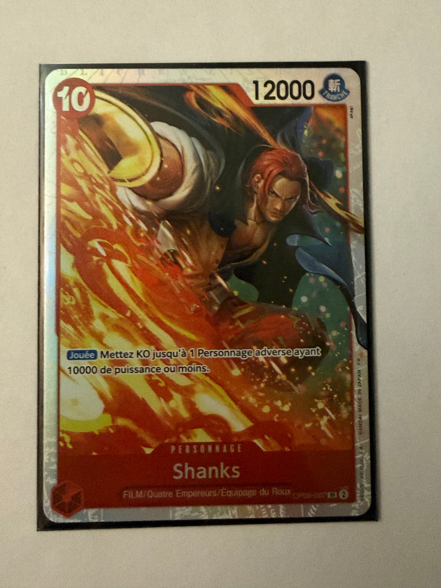Carte One Piece FA Shanks (Op06 007) Mint Française + 1 carte mystère