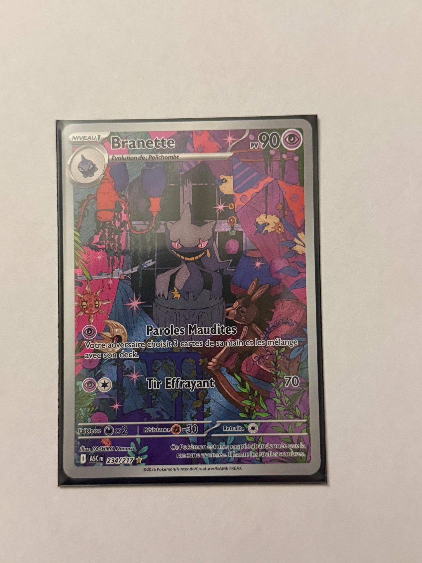 Carte Pokémon AR Branette (Me2.5 243) Mint Française + 1 carte mystère