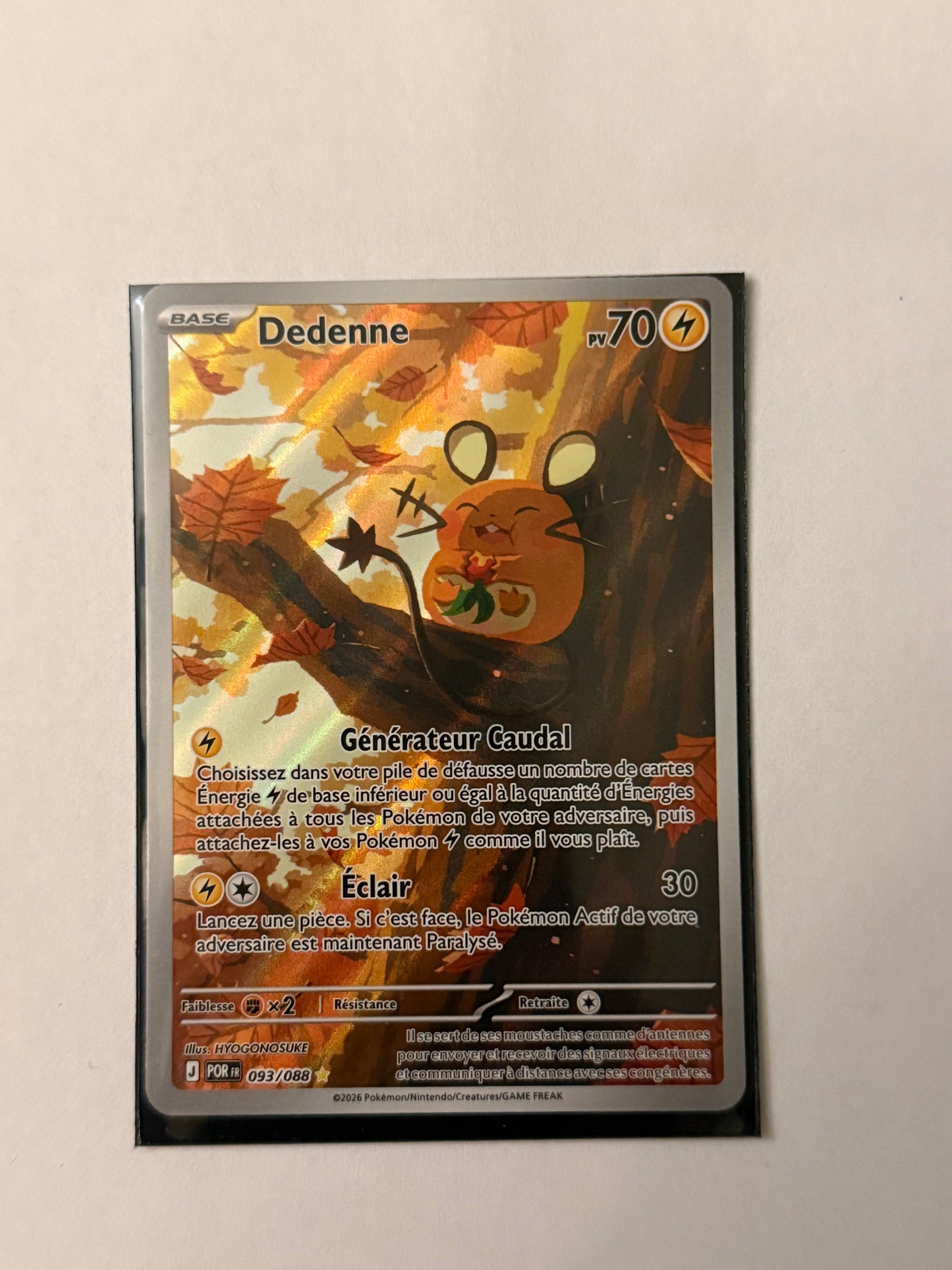Carte Pokémon AR Dedenne (M3 093) Mint Française + 1 carte mystère