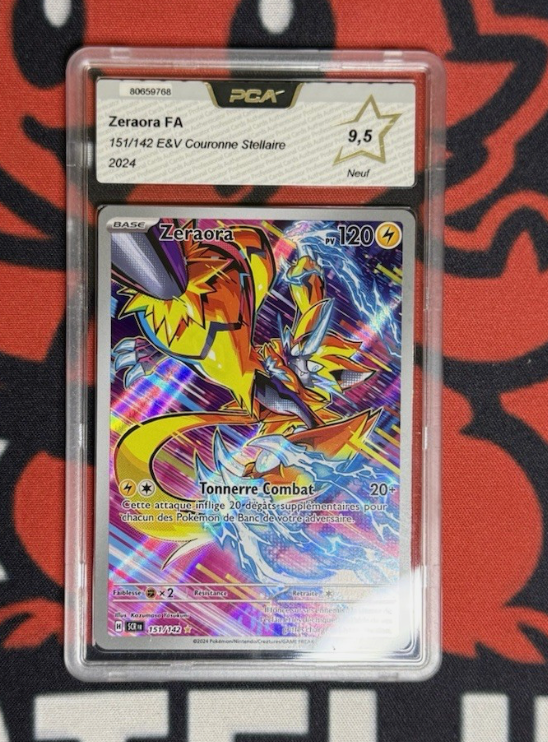 Carte Pokemon PCA 9.5 Zeraora AR (EV7 151) Francaise + 1 carte mystère offerte