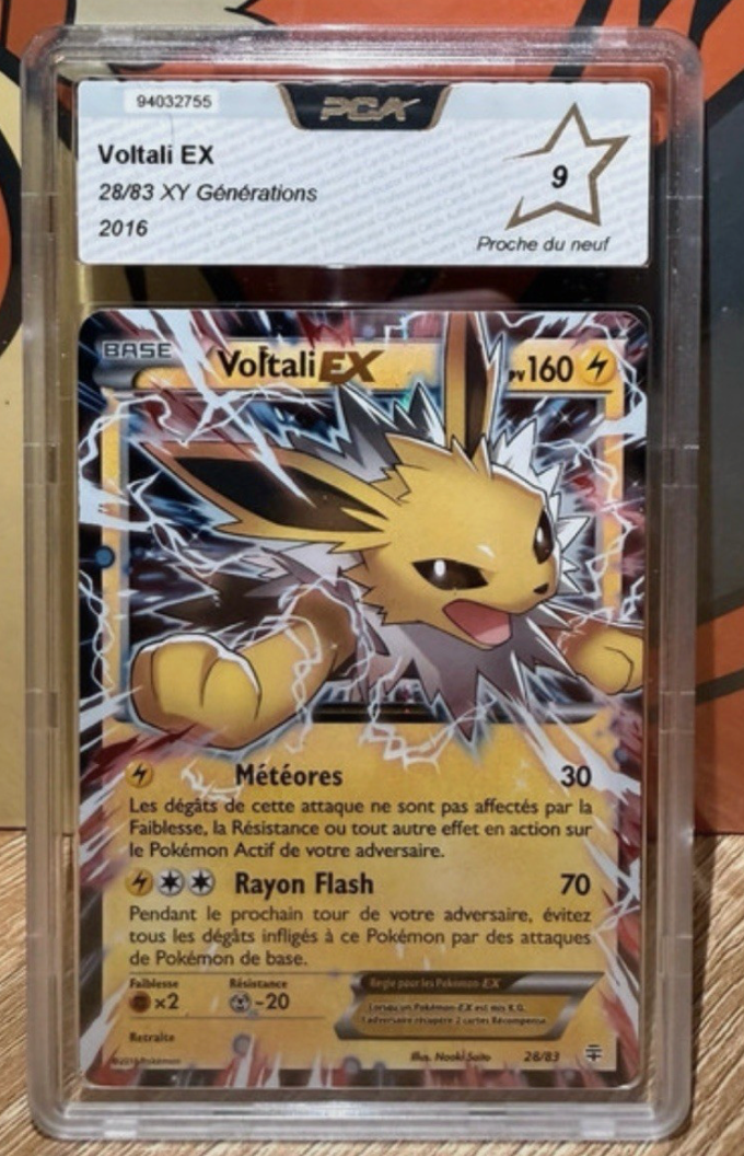 Carte Pokemon gradée Voltali ex (XY28) PCA 9 Française + 1 carte mystère offerte
