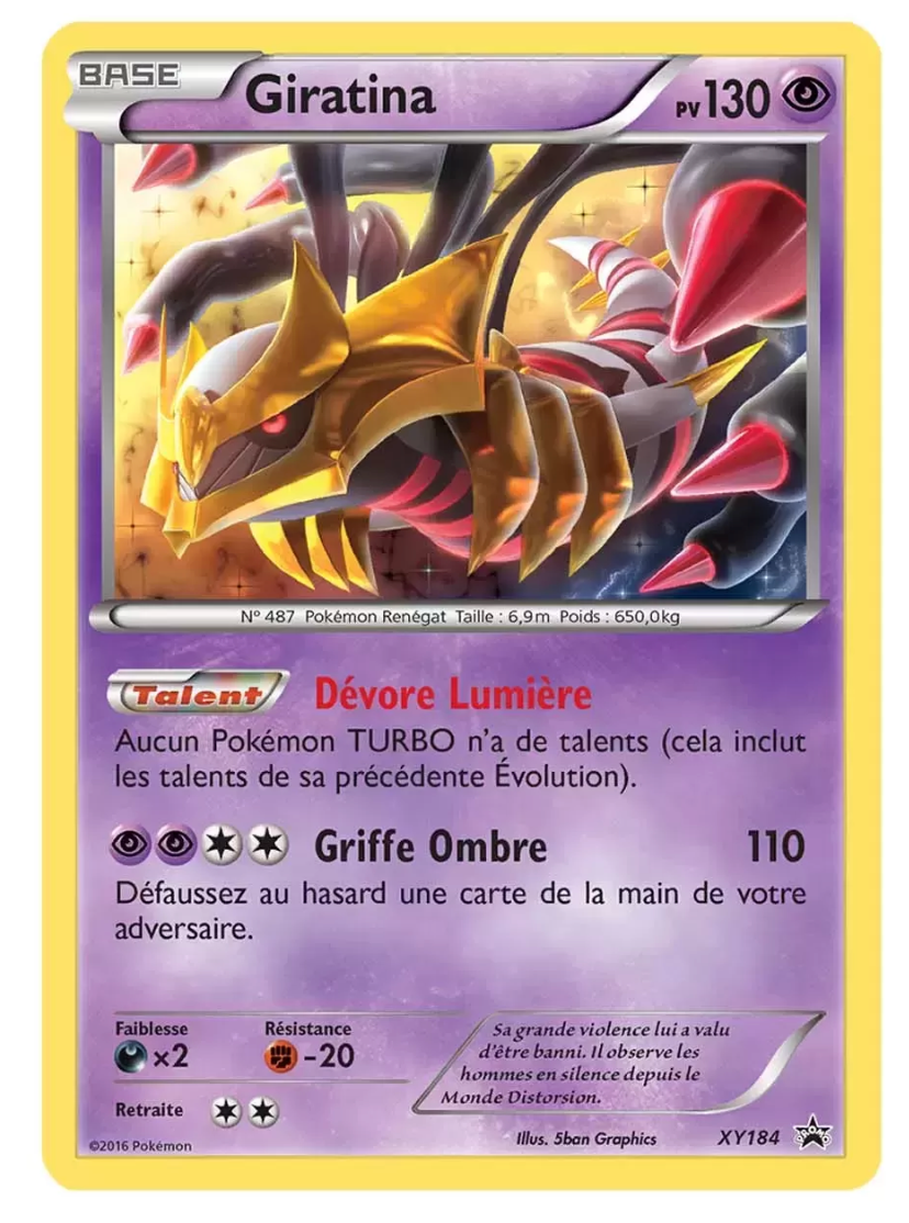 Carte Pokémon Giratina Holo (XY 184) Française excellent/ near mint + 1 carte mystère offerte