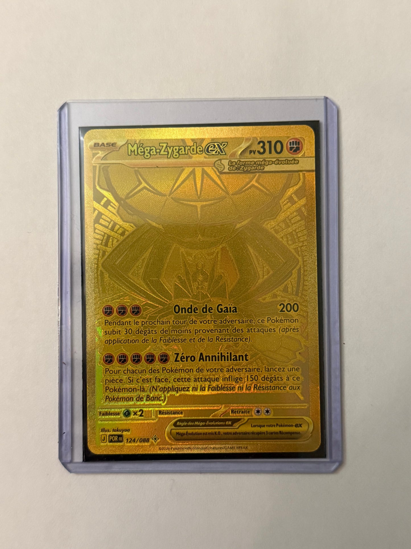Carte Pokémon ALT Mega Zygarde Gold (M3 124) Mint Française + 1 carte mystère