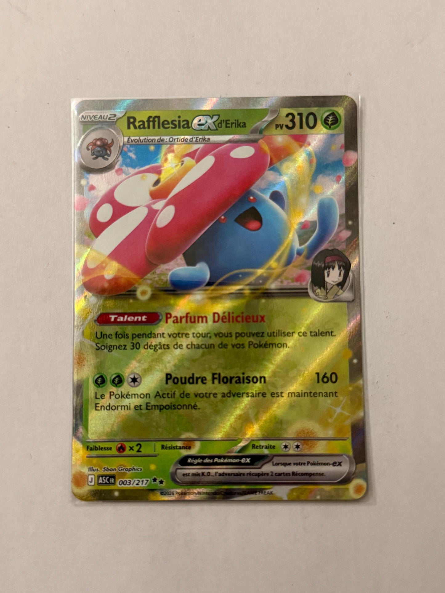 Carte Pokémon Rafflesia Ex (Me2.5 003) Mint Française + 1 carte mystère
