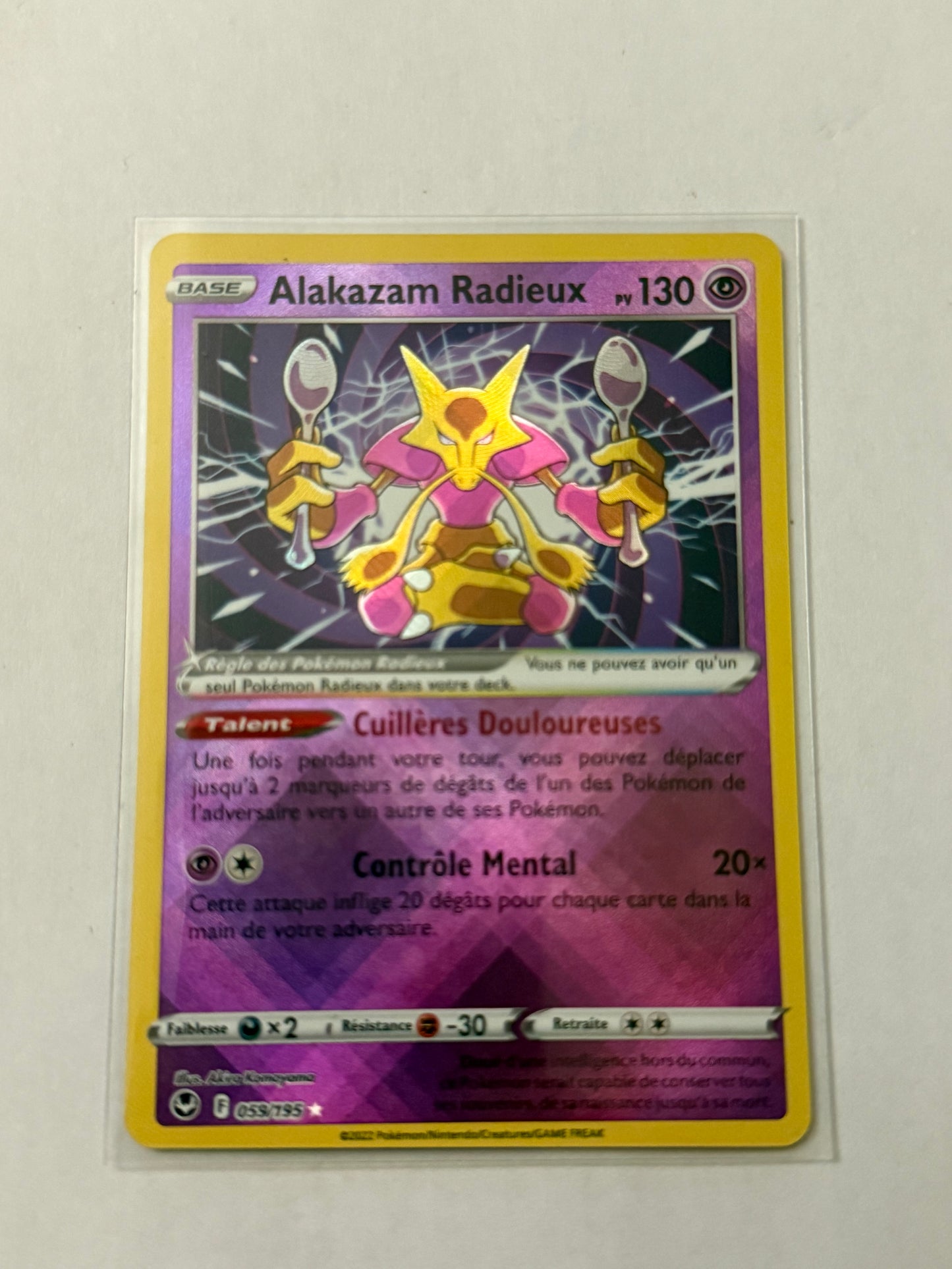 Carte Pokémon Alakazam Radieux (Eb11 059) Mint Française + 1 carte mystère