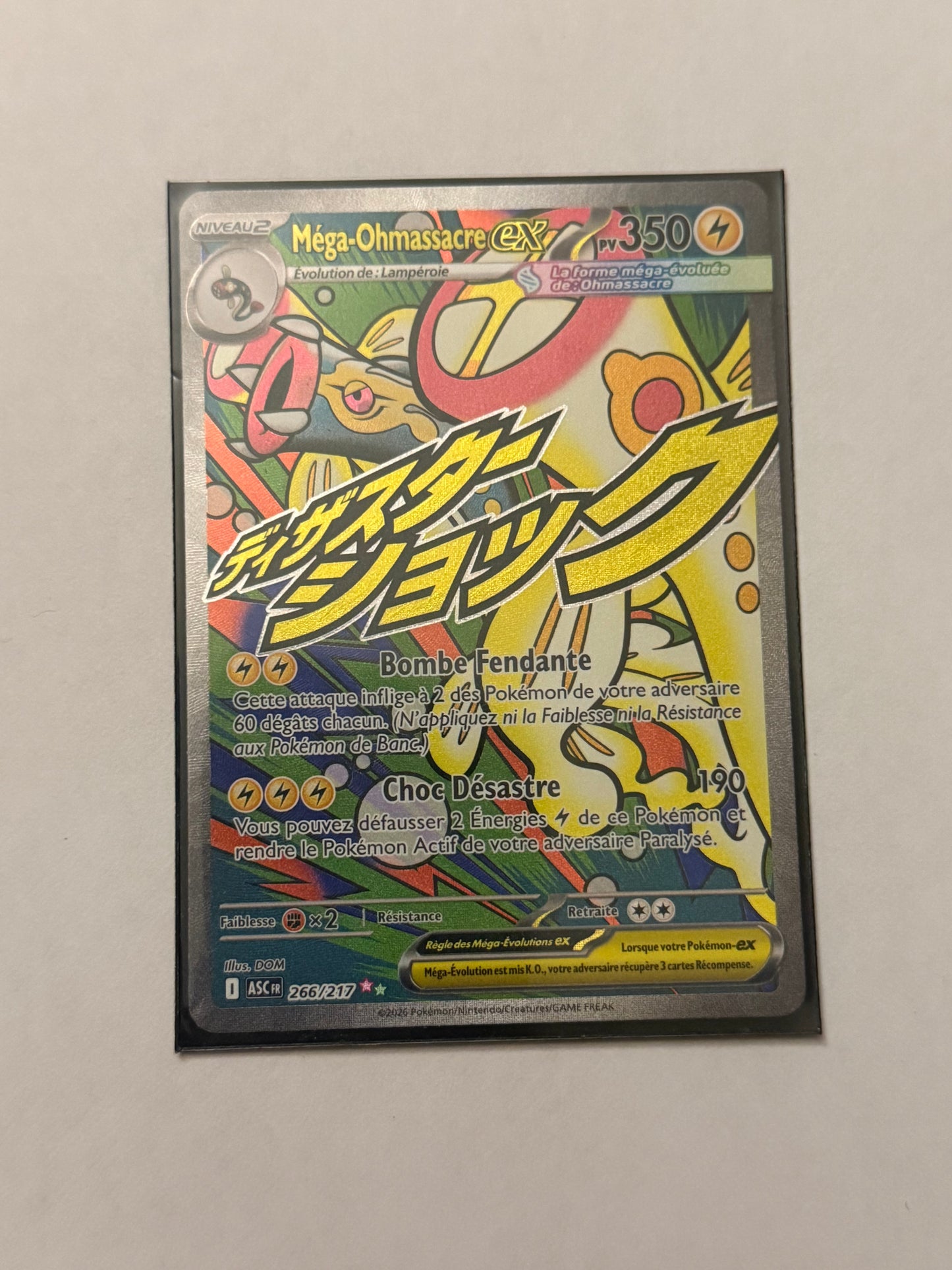 Carte Pokémon FA Mega Ohmassacre Ex (Me2.5 266) Mint Française + 1 carte mystère