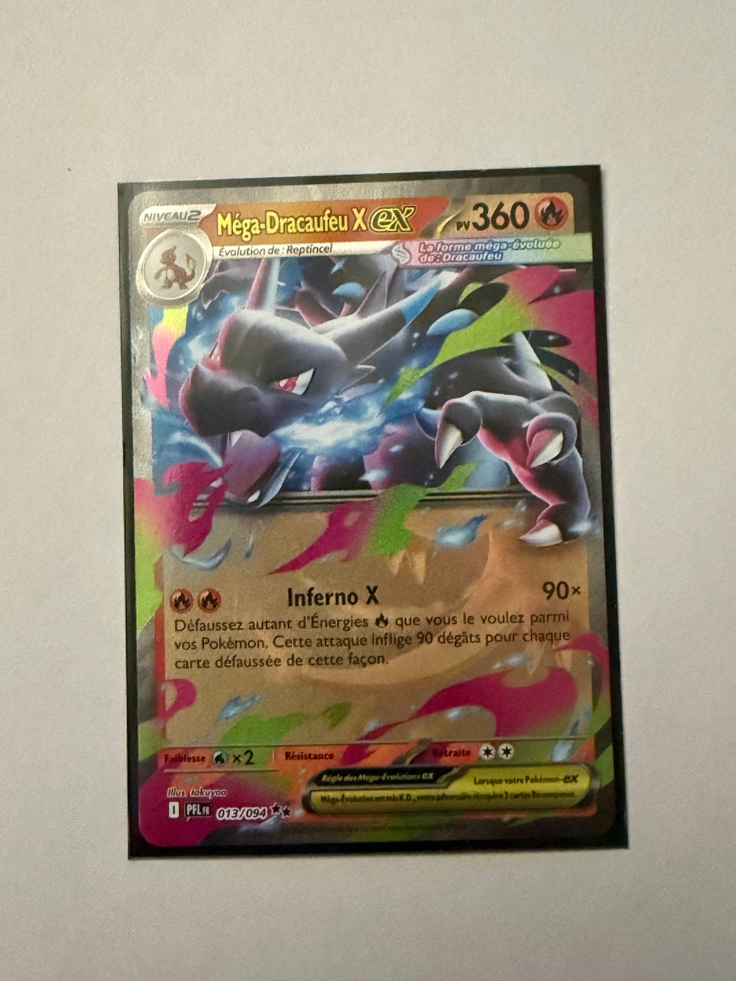 Carte Pokémon FA Mega Dracaufeu ex (Me2 013) Mint Française + 1 carte mystère