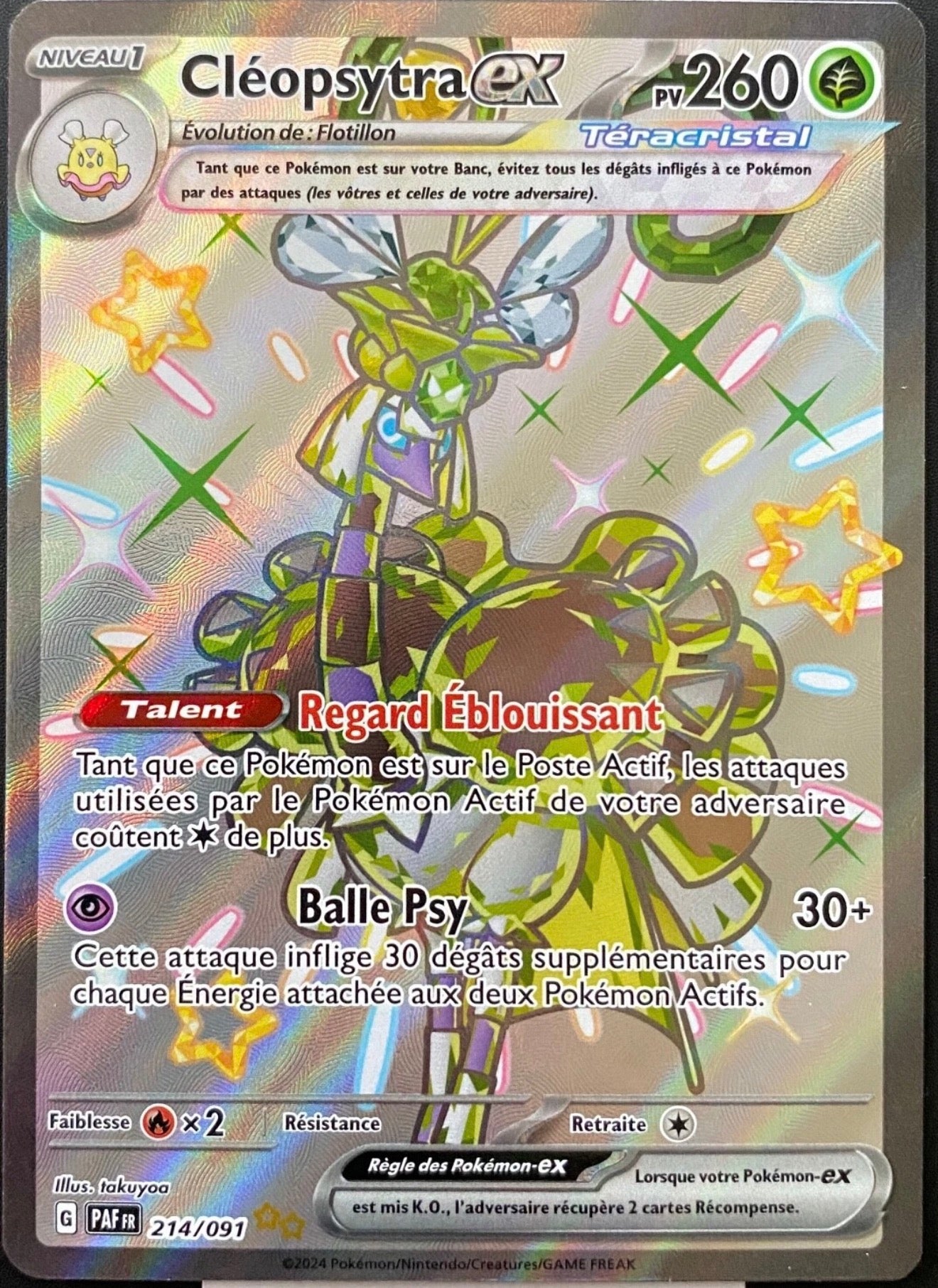Carte Pokemon FA Cleopsytra (Ev4.5 214) Mint Française + 1 carte mystère