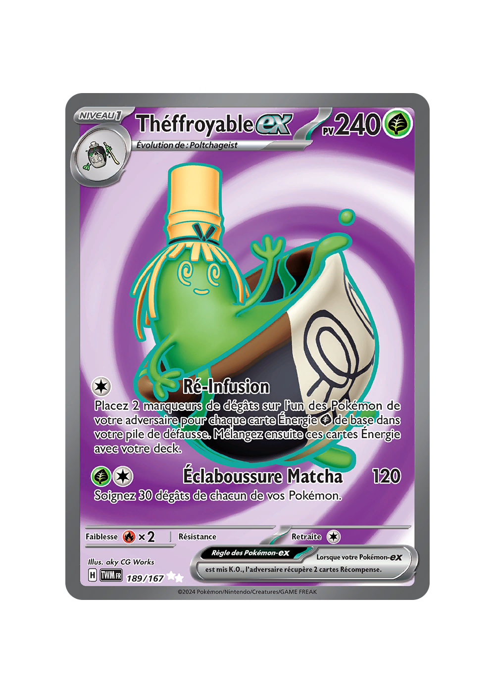 Carte Pokémon FA Theffroyable ex (EV6 189) FR Mint + 1 carte offerte