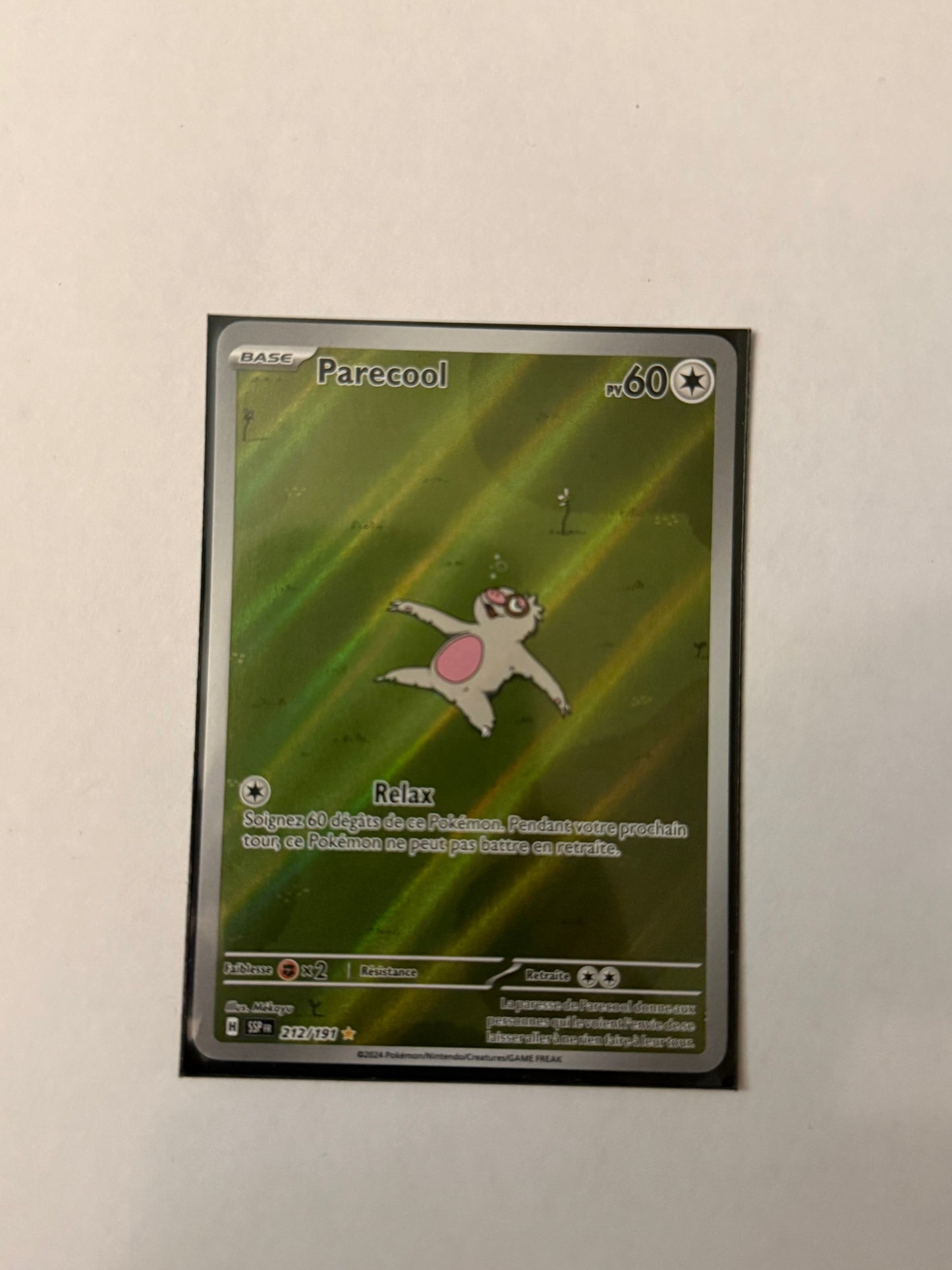 Carte Pokémon AR Parecool (EV8 212) Mint Française + 1 carte mystère