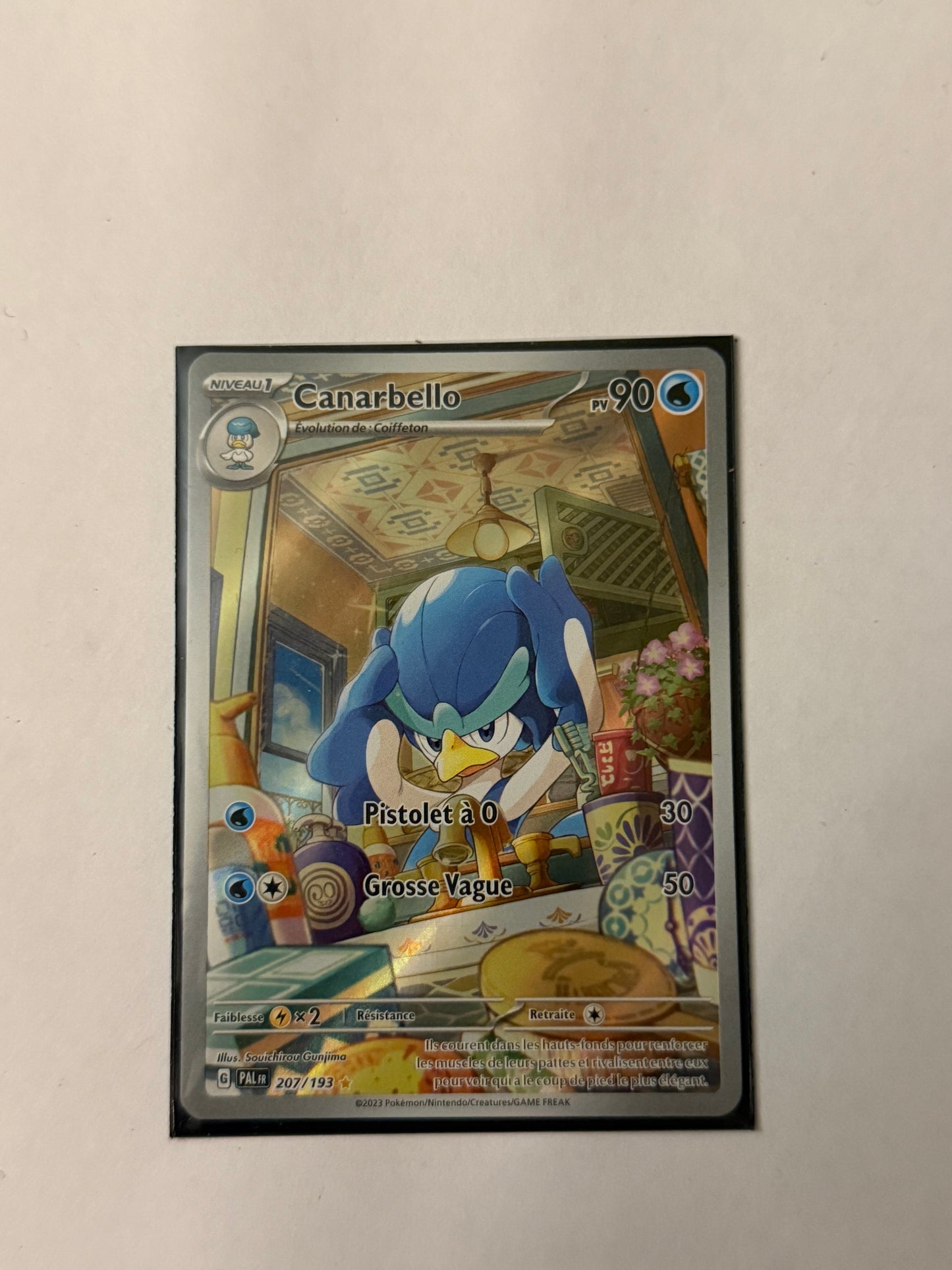 Carte Pokémon Canarbello (EV2 207) Mint Française + 1 carte mystère
