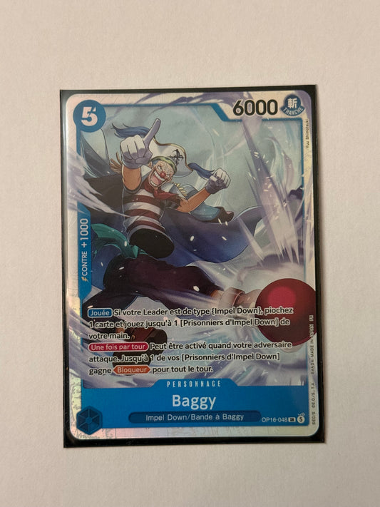 Carte One Piece SR Baggy (op16 048) mint française + 1 carte mystère offerte