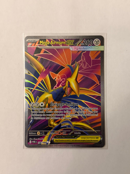 Carte Pokémon FA Mega Airmure Ex (M3 106) Mint Française + 1 carte mystère
