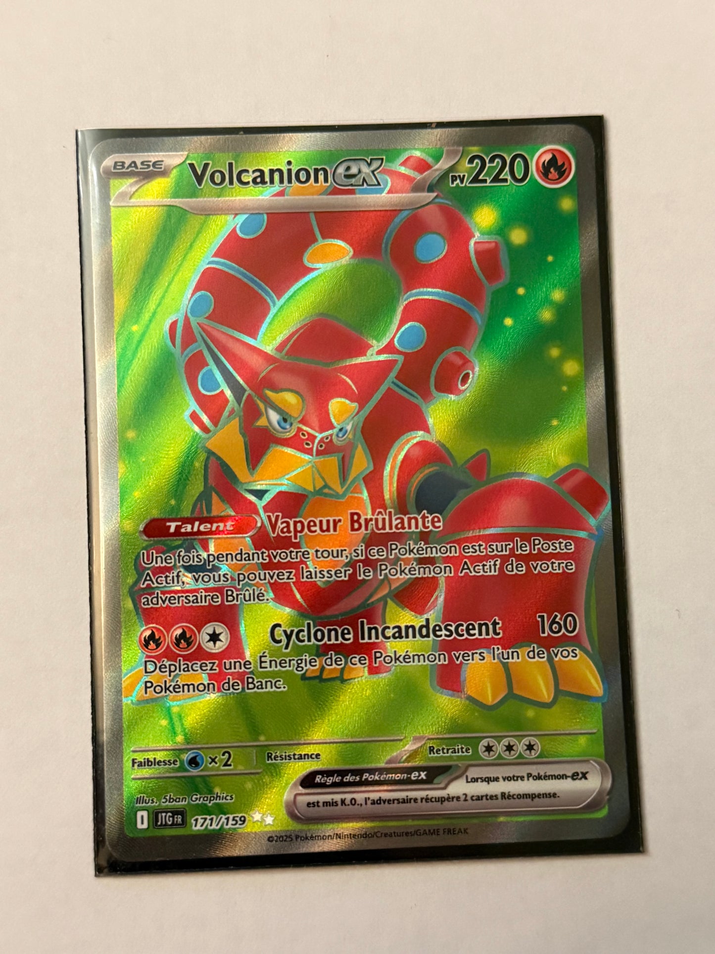Carte Pokémon FA Volcanion ex (Ev9 171) Mint Française + 1 carte mystère