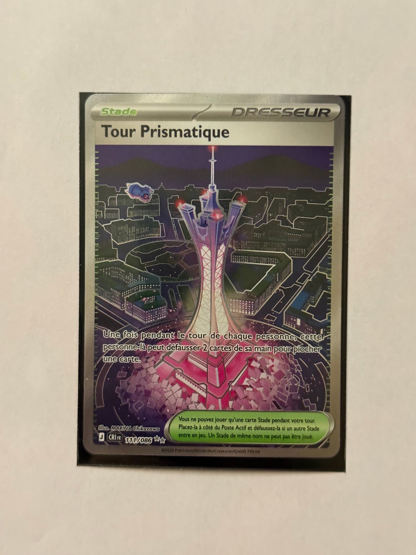 Carte Pokémon FA Tour Prismatique (M4 111) Mint Française + 1 carte mystère