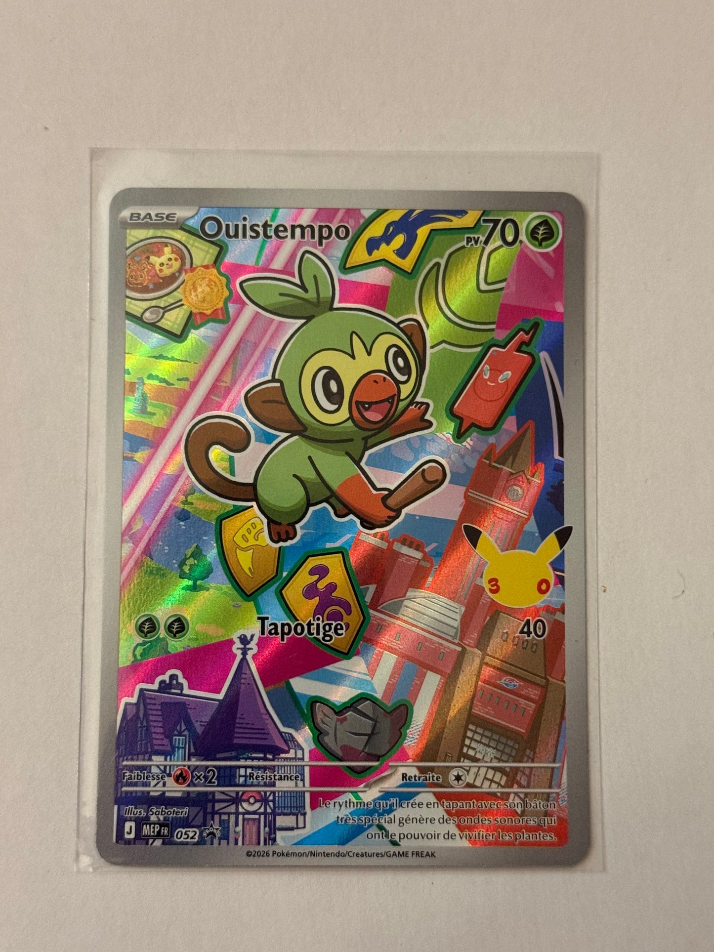 Carte Pokemon Promo Ouistempo (30ans 052) Mint Française + 1 carte mystère offerte