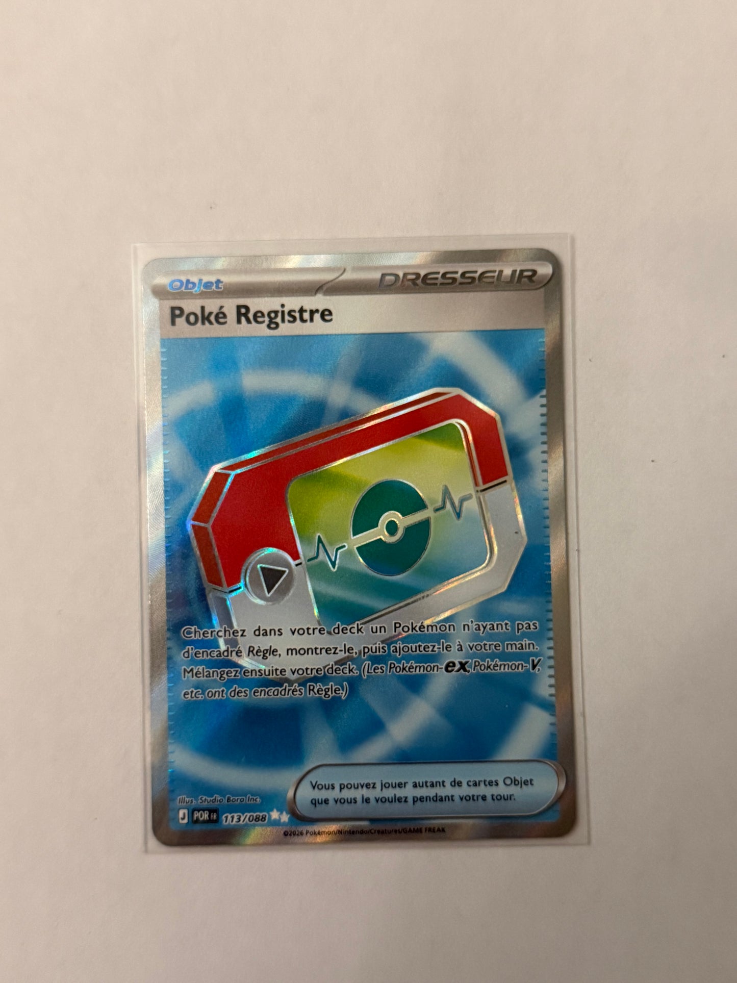 Carte Pokémon FA Pokeregistre (M3 113) Mint Française + 1 carte mystère