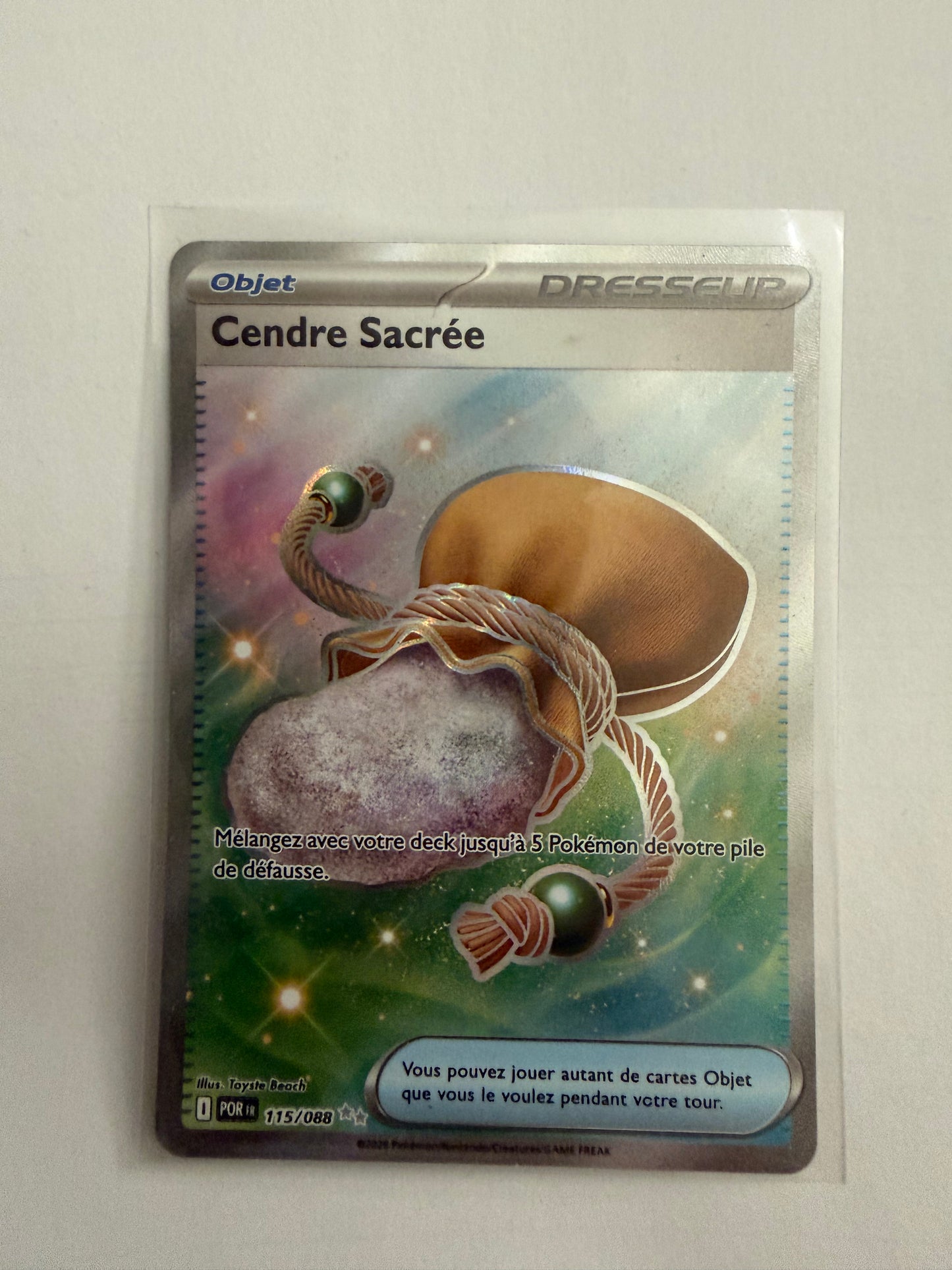 Carte Pokémon FA Cendre sacrée (M3 115) Mint Française + 1 carte mystère