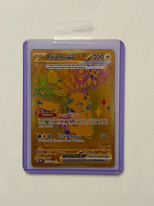 Carte Pokemon Pikachu Gold (Ev8.5 179) Mint Française + 1 carte mystère