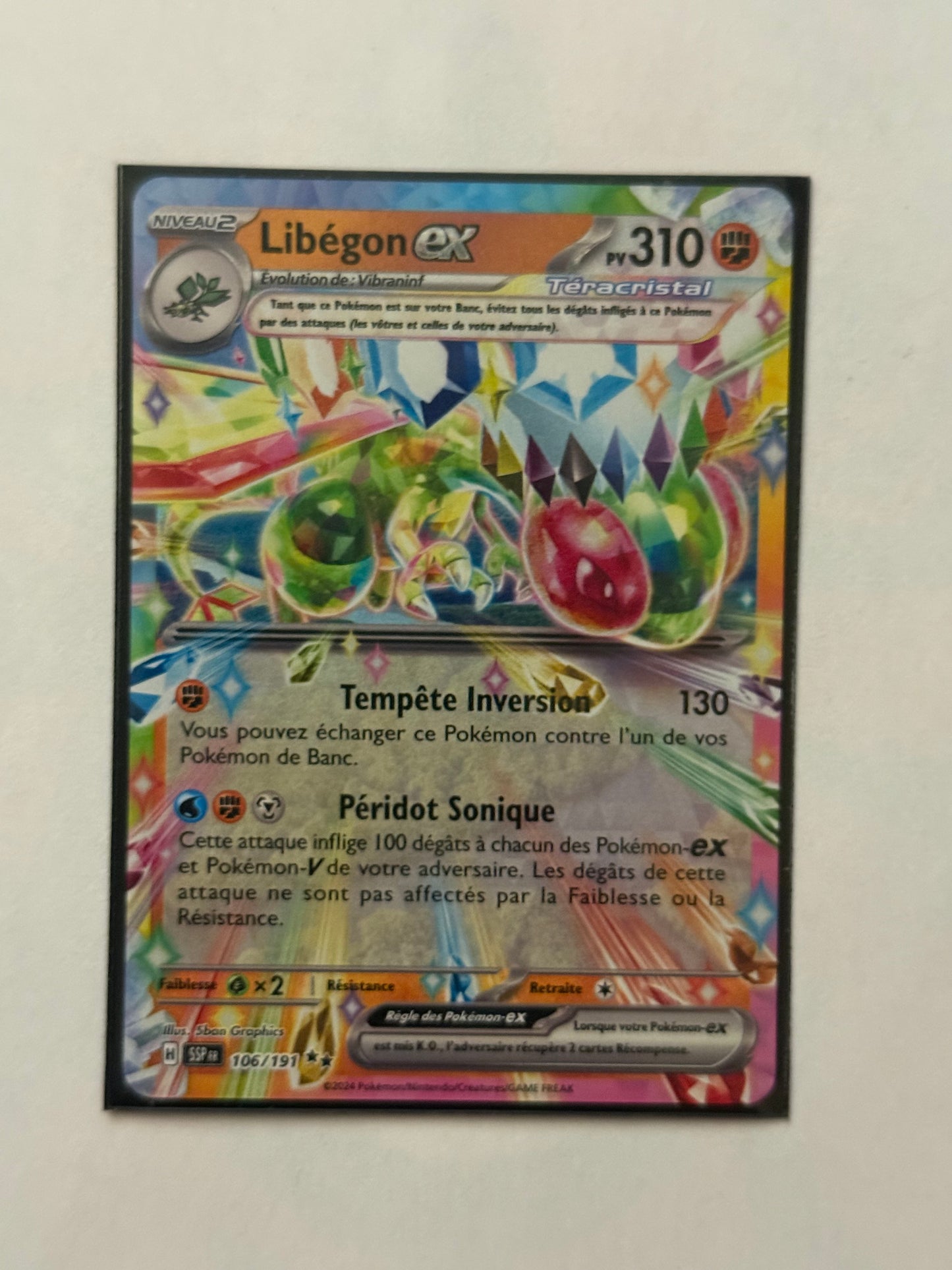 Carte Pokémon Libegon ex (Ev8 106) Mint Française + 1 carte mystère